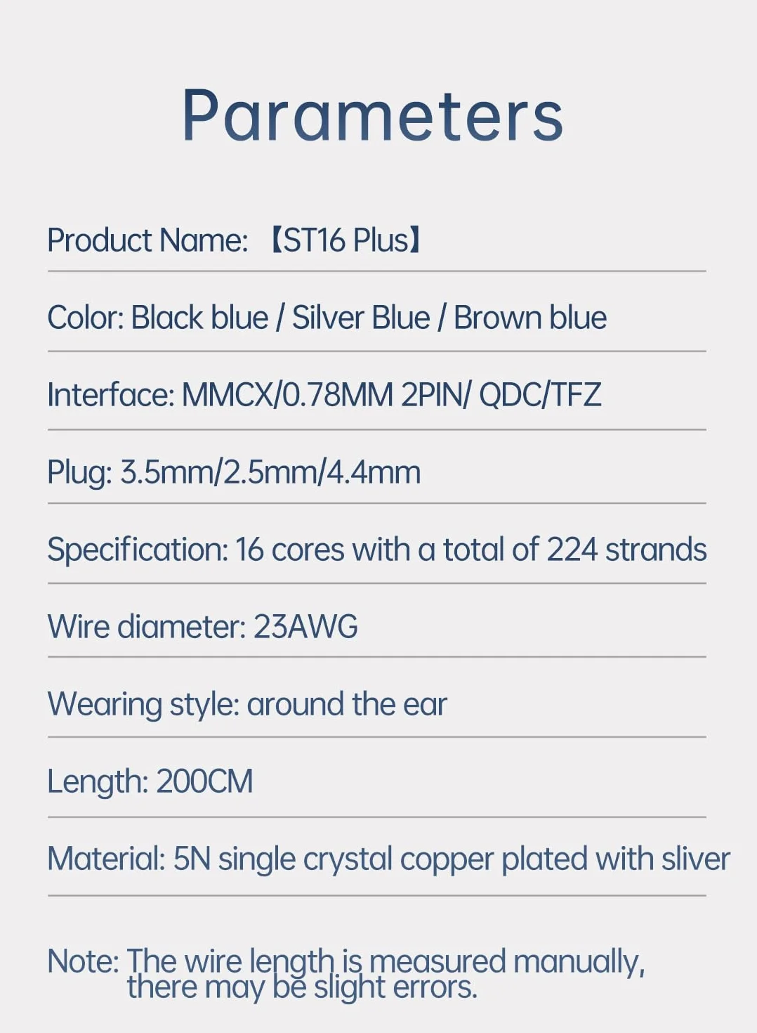 Yinyoo KBEAR 200 cm kabel IEM 2 pin, anodowane aluminium metalowe komponenty, słuchawki douszne kabel do KZ ZST/ AS10/ ES4/ ZS10/ AS06/ AS10/ ZST-X/EDX/Aria/Aria SE/KXXS