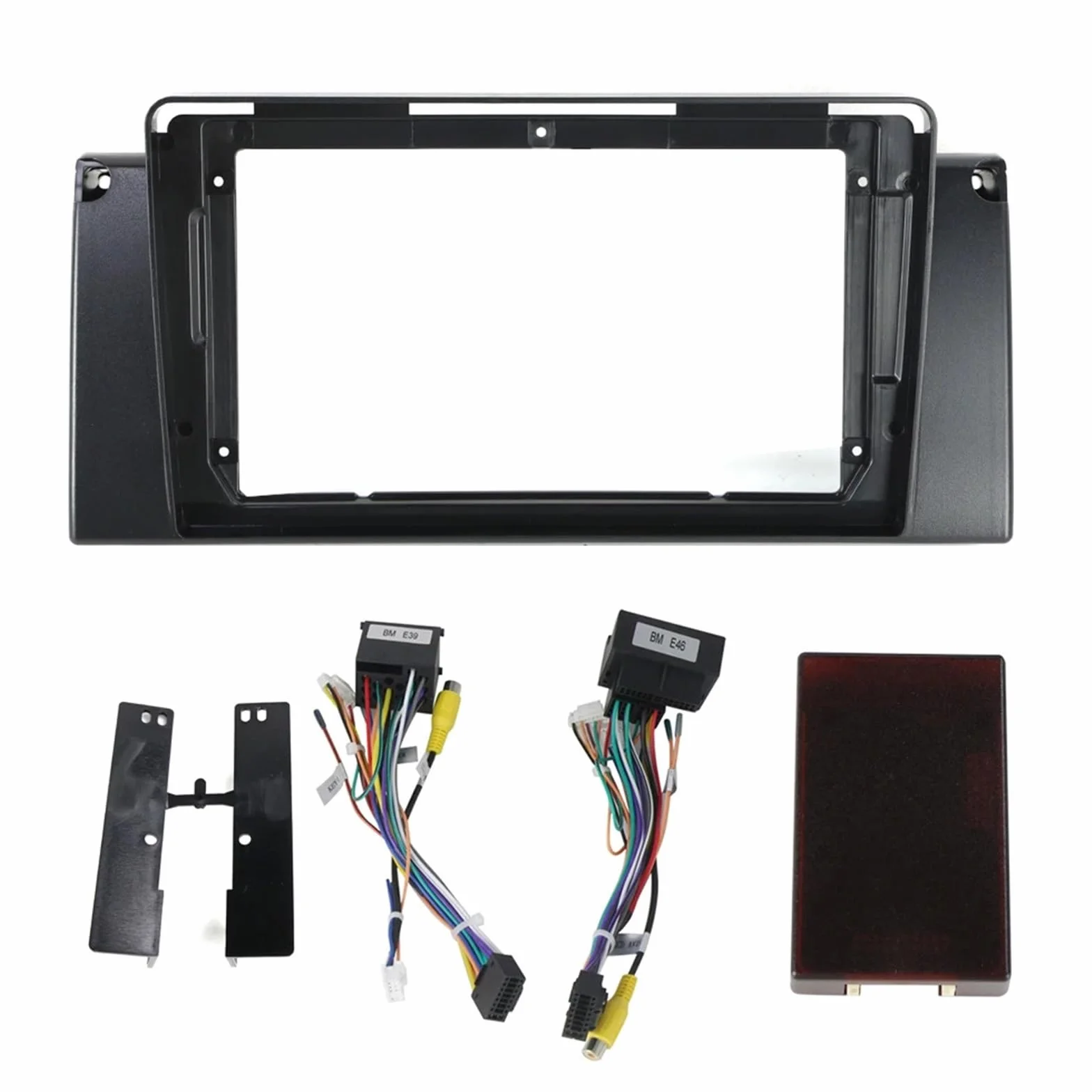 2Din 9" Panel radia samochodowego, rama, zestaw wykończeniowy deski rozdzielczej, rama GPS z kablem Canbus, pasuje do X5 E53 E39 Ramka do radia