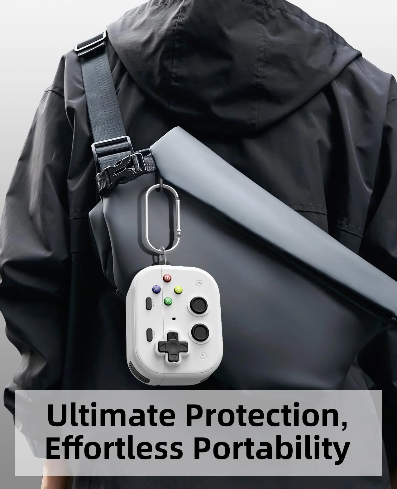 TiMOVO Case for AirPods Pro 3 (2025) with Secure Lock Clip, Hard Shell Game Console Design Shockproof Protective Cover for Apple AirPod Pro 3rd Generation with Cleaner Kit & Keychain, White