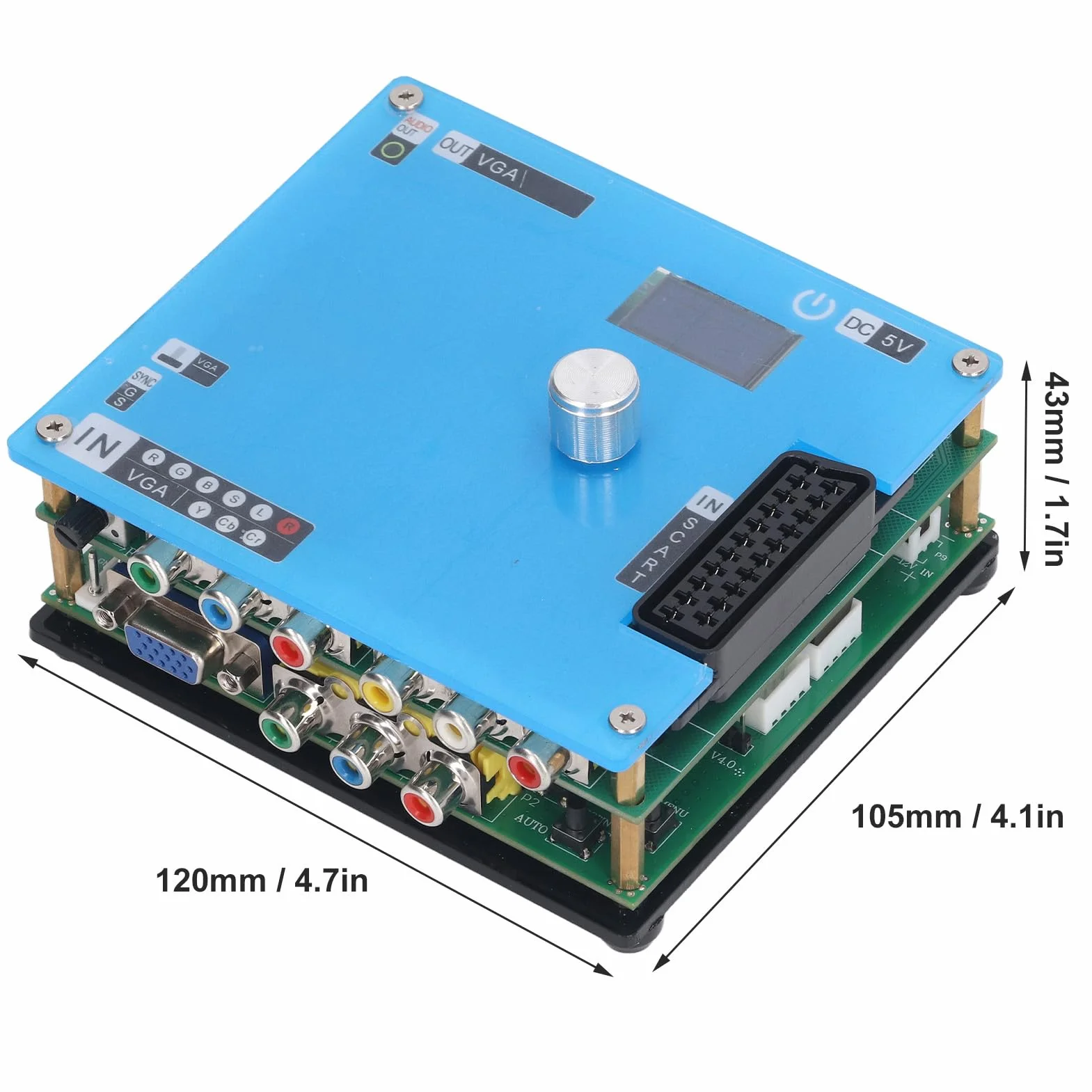 Fafeicy Konwerter VGA GBSC Konwerter Gier Wideo LCD z 3 Trybami Wyjściowymi VGA do Konsol do Gier i Wyświetlaczy CRT Rozdzielczość 480p 720p 1080p