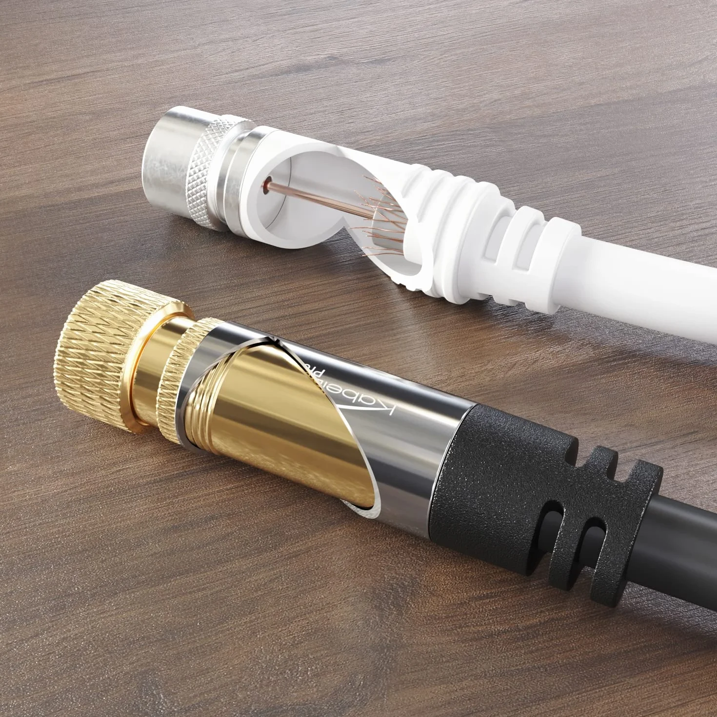 KabelDirekt Kabel Antenowy Koncentryczny 3m 4K TV F-SAT 90°/prosty DVB-T/C/S/S2