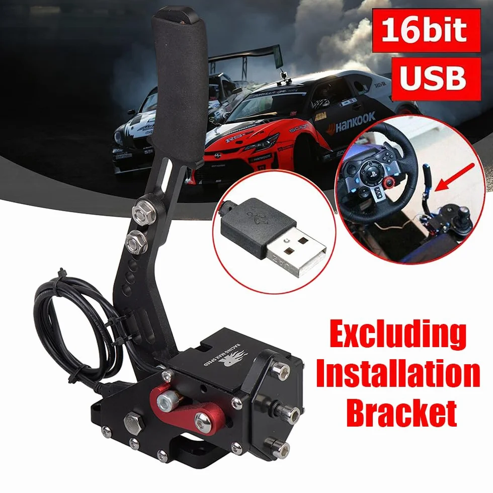 16-bitowe hamulce ręczne USB do gier wyścigowych, kompatybilne z Logitech G27 G29 Simulate Linear Brake – wysokość 30 cm (tylko system PC)