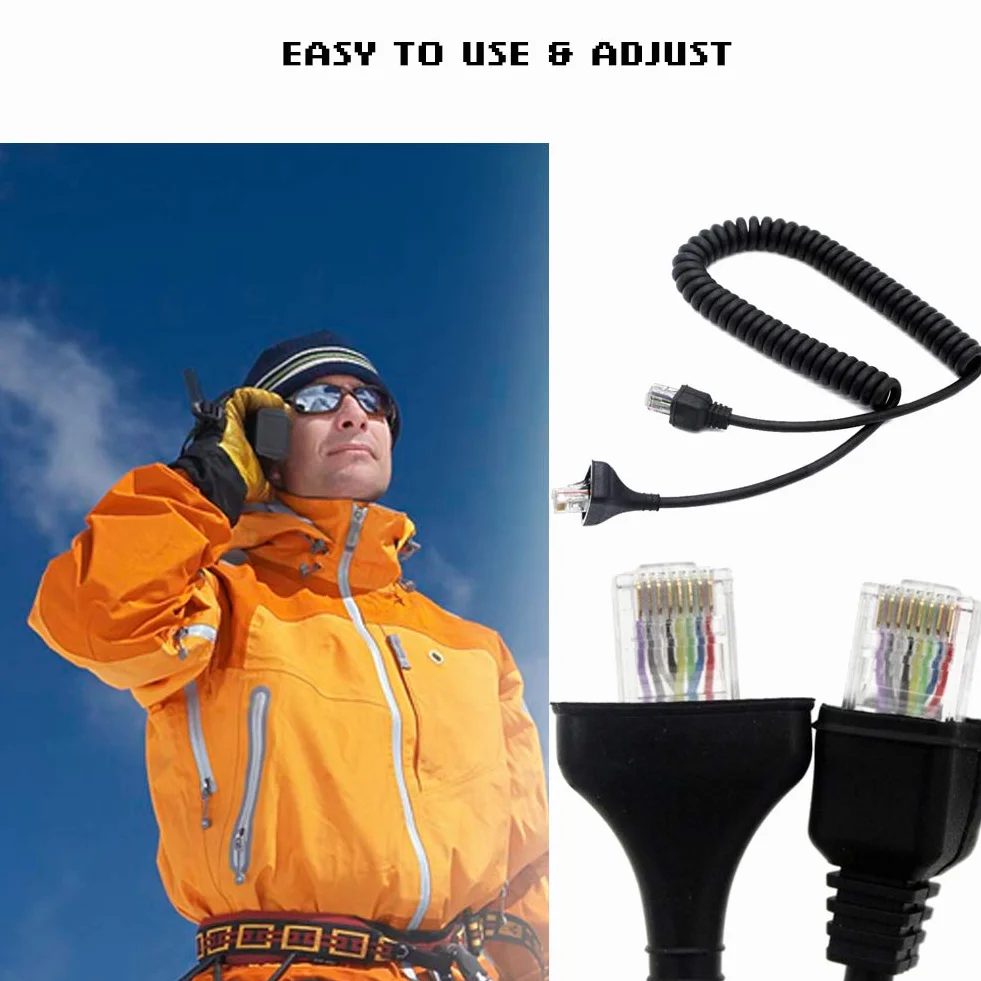 Kabel Mikrofonowy, 8-pinowy, Elastyczny Kabel o Długości 50 Cm, Przewód Mikrofonowy, Kabel Mikrofonowy, Kabel Mikrofonu Głośnikowego do Radia Kenwood