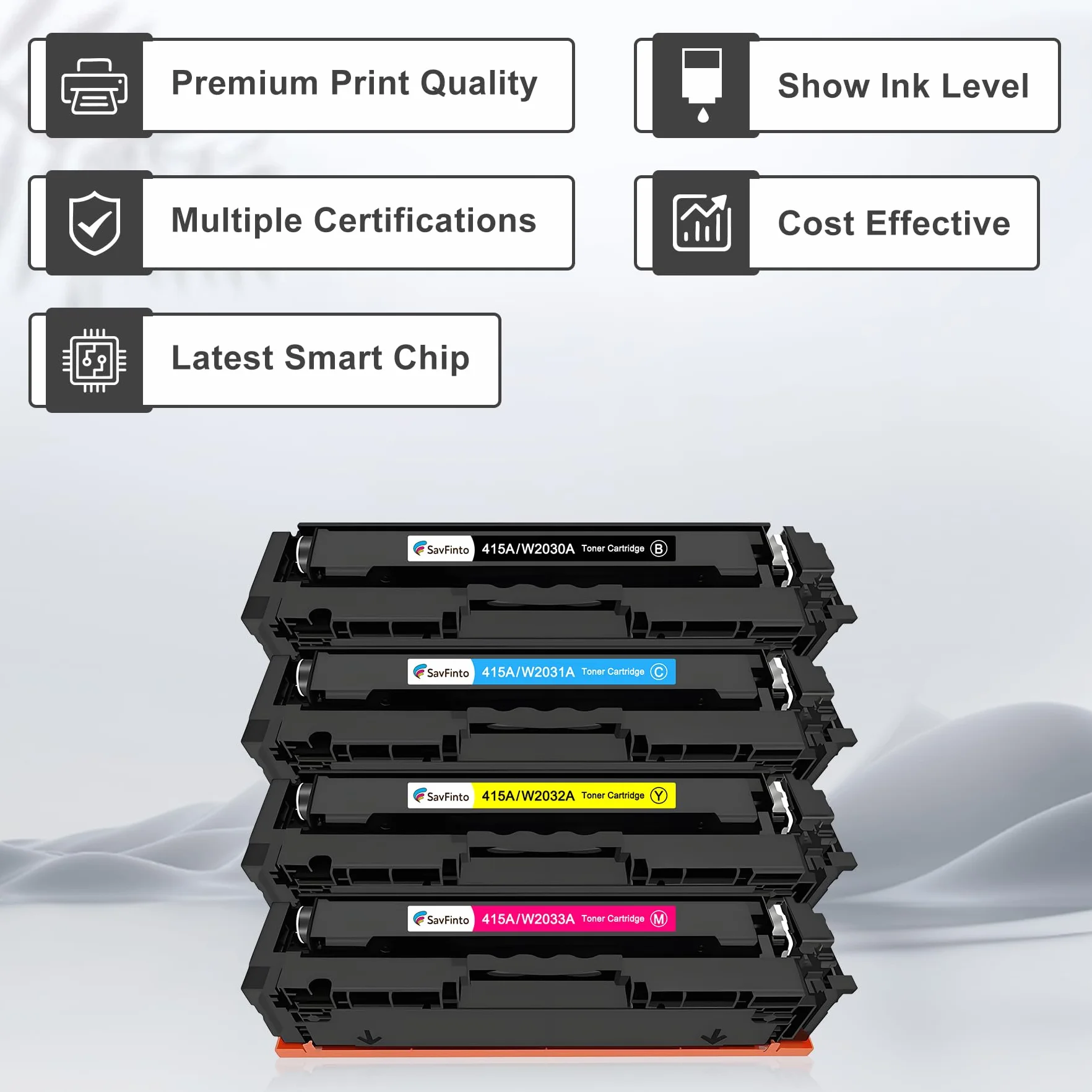 Kasety z tonerem 415A (bez chipów) zamiennik dla tonerów HP 415A 415X działają dla HP Color LaserJet Pro M454dn M454dw MFP M479fdw M479dw M479dn (4 sztuki)