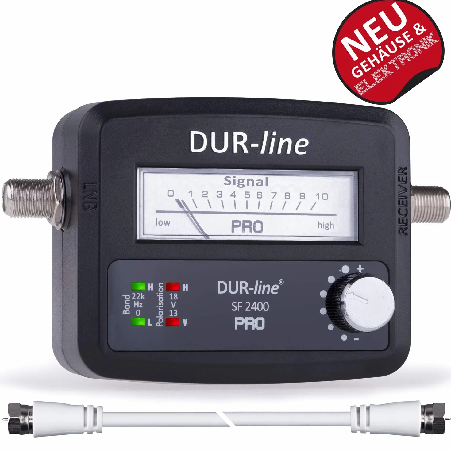 Dur-Line SF 2400 Pro Miernik do Cyfrowej Anteny Satelitarnej, Czarny