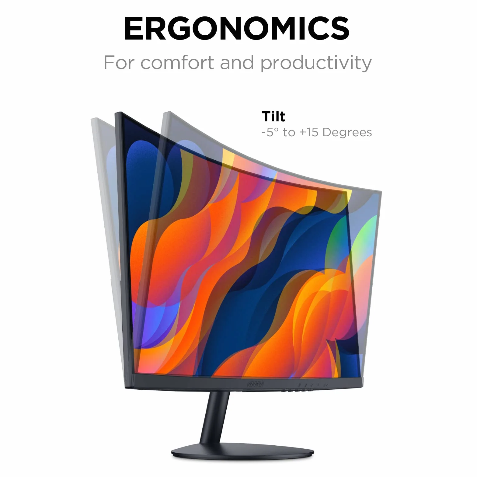 KOORUI 27-calowy zakrzywiony monitor komputerowy - Full HD 1080P 75Hz monitor gamingowy LED HDMI VGA, regulacja nachylenia, pielęgnacja oczu, czarny 27N5CA