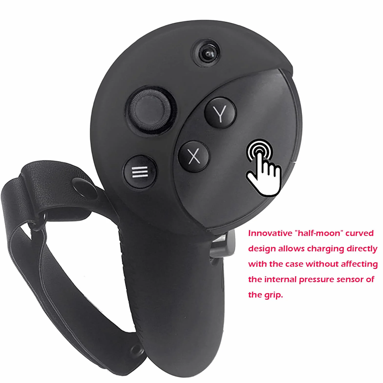 Silikonowa skóra ochronna uchwyt do Meta Quest Pro VR akcesoria z regulowanym paskiem na rękę