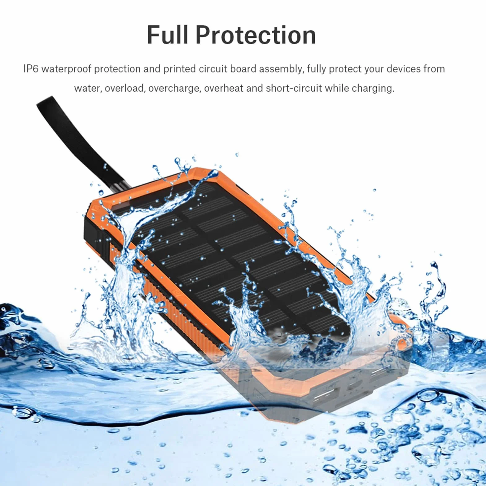 Solarny powerbank, 20 000 mAh, ładowarka solarna, USB, 2 wyjścia, bezprzewodowy powerbank, szybkie ładowanie, ładowarka do telefonu komórkowego z latarką, na kemping, wędrówki, wycieczki na świeżym