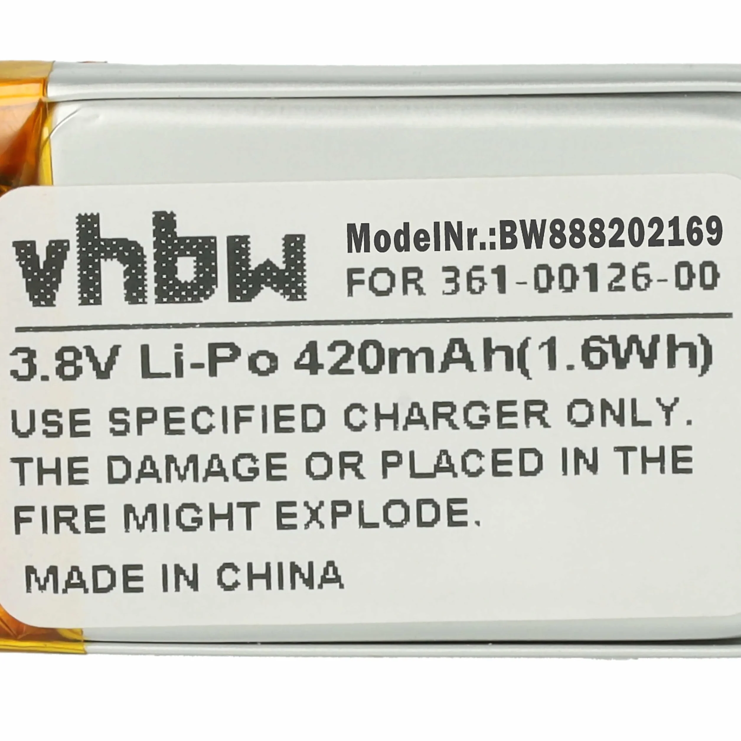 vhbw Bateria zamienna do Garmin 361-00126-00 do smartwatcha, bransoletka fitness (420 mAh, 3,8 V, litowo-polimerowa) + zestaw narzędzi