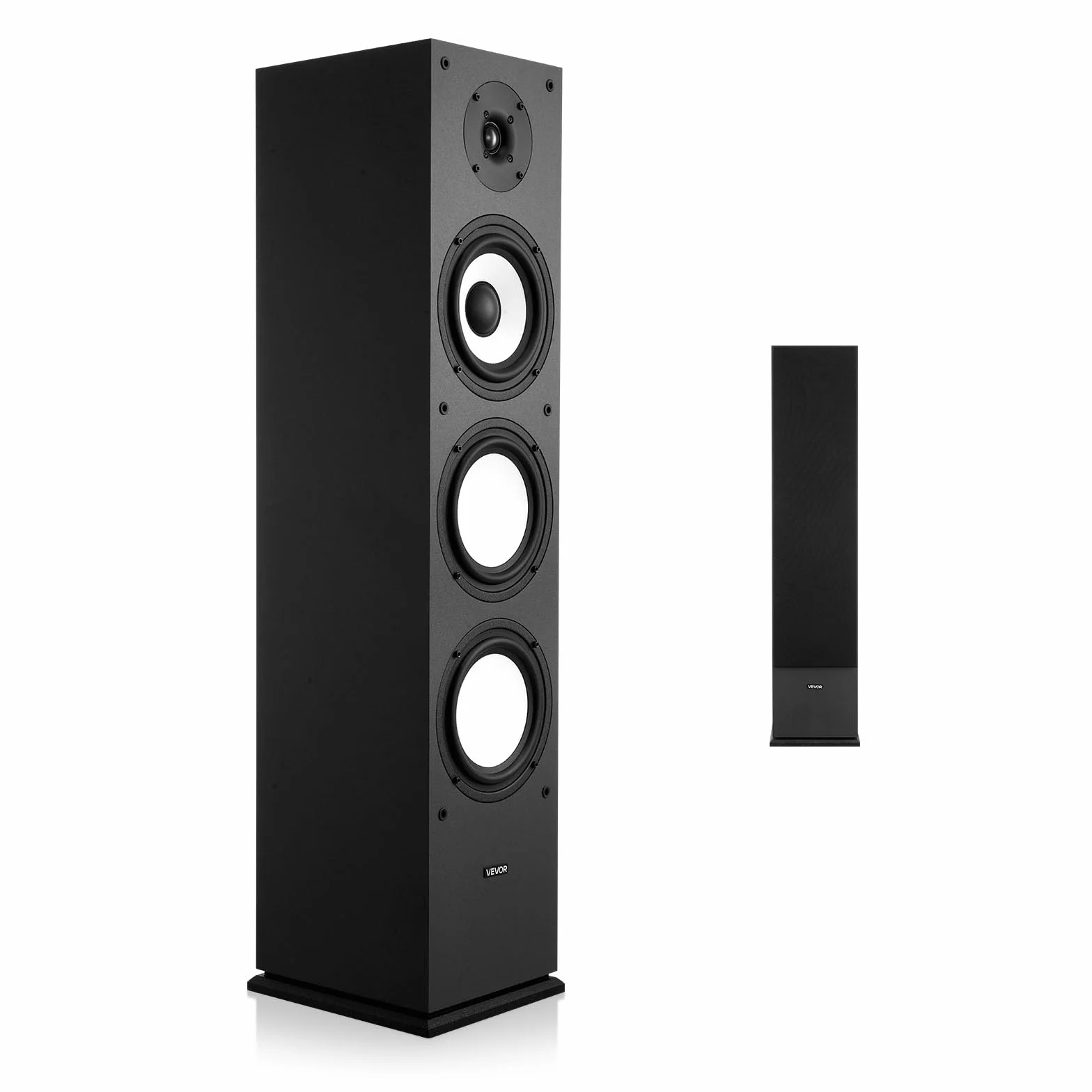 VEVOR Głośnik kolumnowy, 2-drożny, wieża dźwiękowa z głośnikiem wysokotonowym 25,4 mm, głośnik niskotonowy 165 mm, moc szczytowa 200 W, Pasmo przenoszenia 70 Hz do 20 kHz, solidna obudowa z płyty MDF