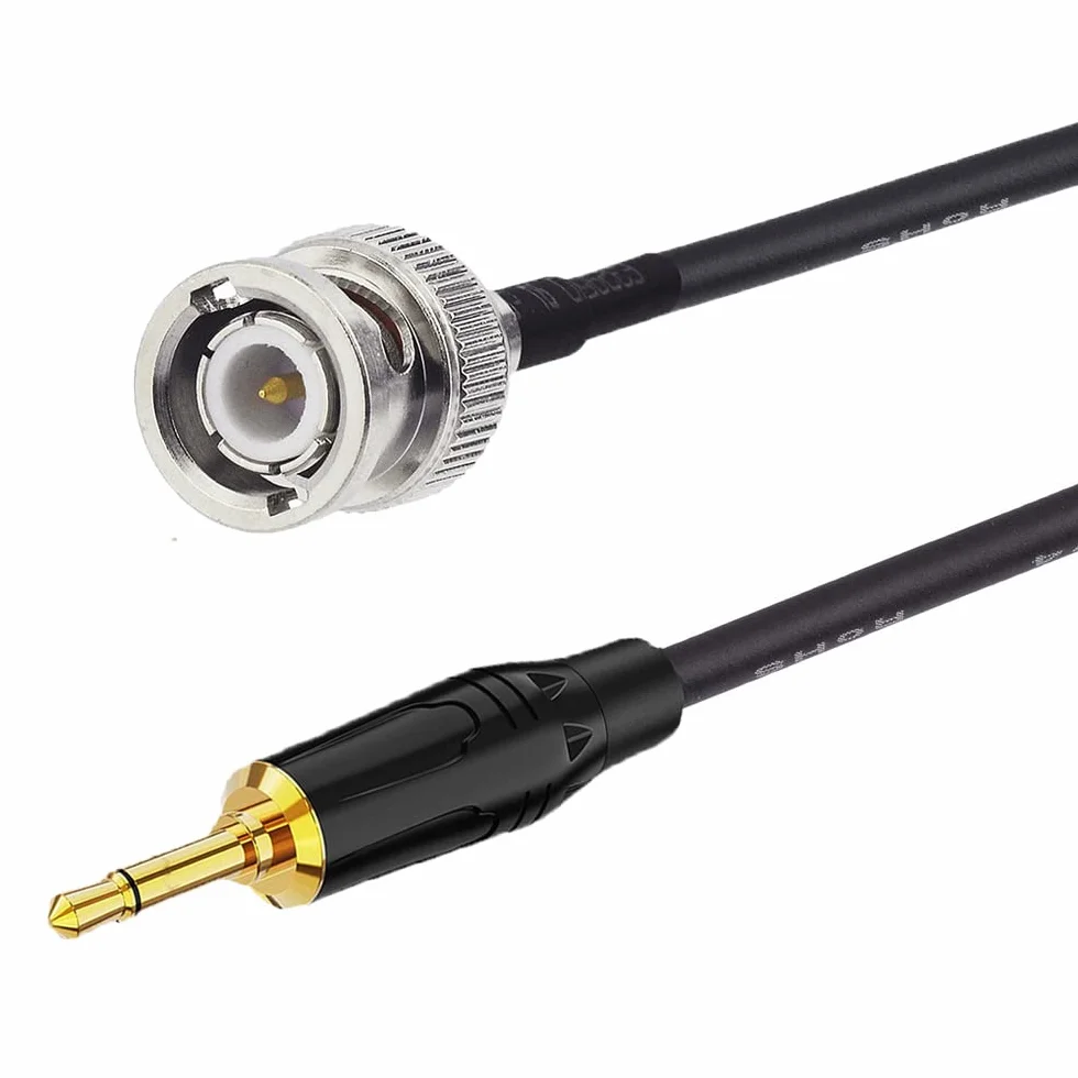 BNC męski do 3,5 mm mono 1/8 cala TS stereo antena radiowa adapter 0,5 m przedłużacz