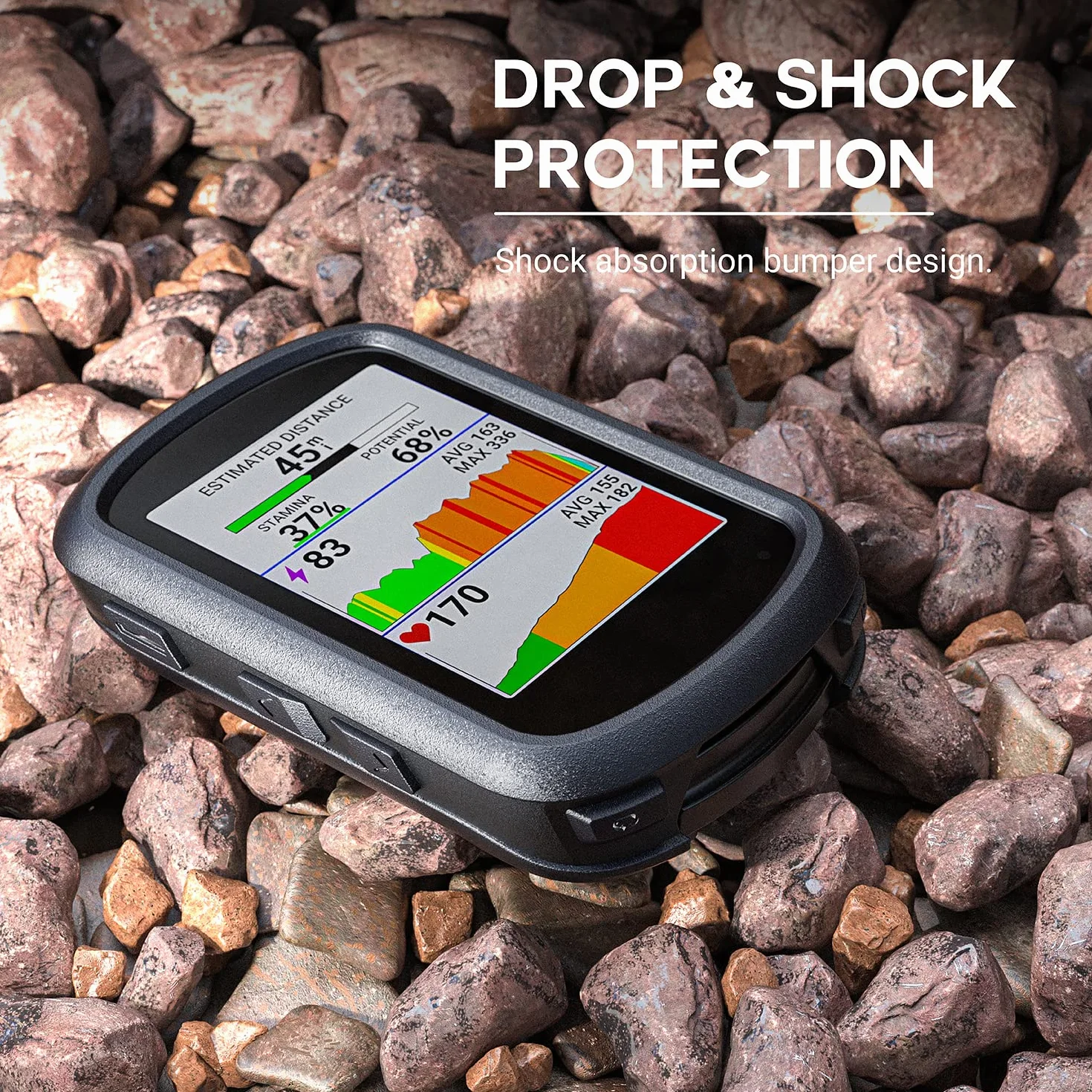TUSITA Silikonowe Etui Kompatybilny z Garmin Edge 540 | 540 Solar | 840 | 840 Solar - Czarny