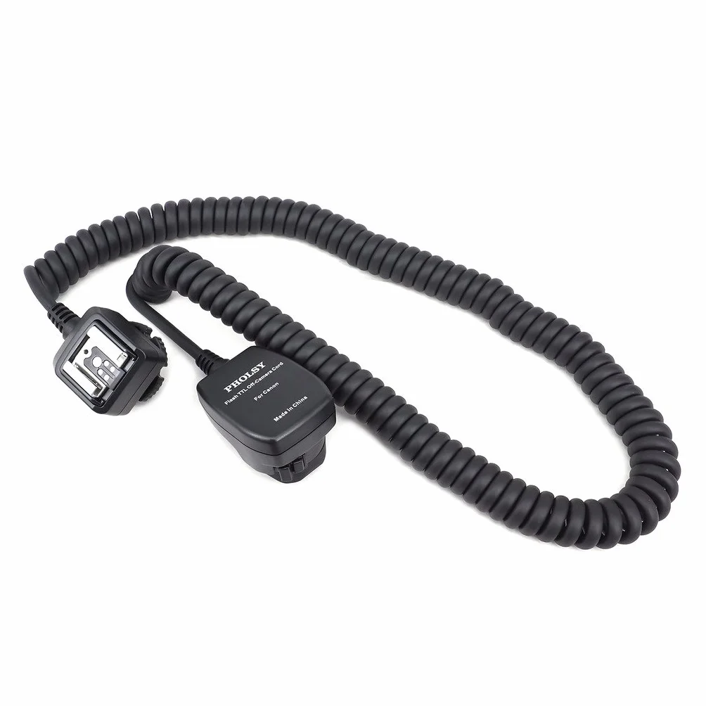 PHOLSY E-TTL II przedłużacz kabla do synchronizacji kamery Flash Kabel do Canon Flash Camera - 6,5 cala (2 m), zastępuje kabel zdalnego sterowania OC-E3
