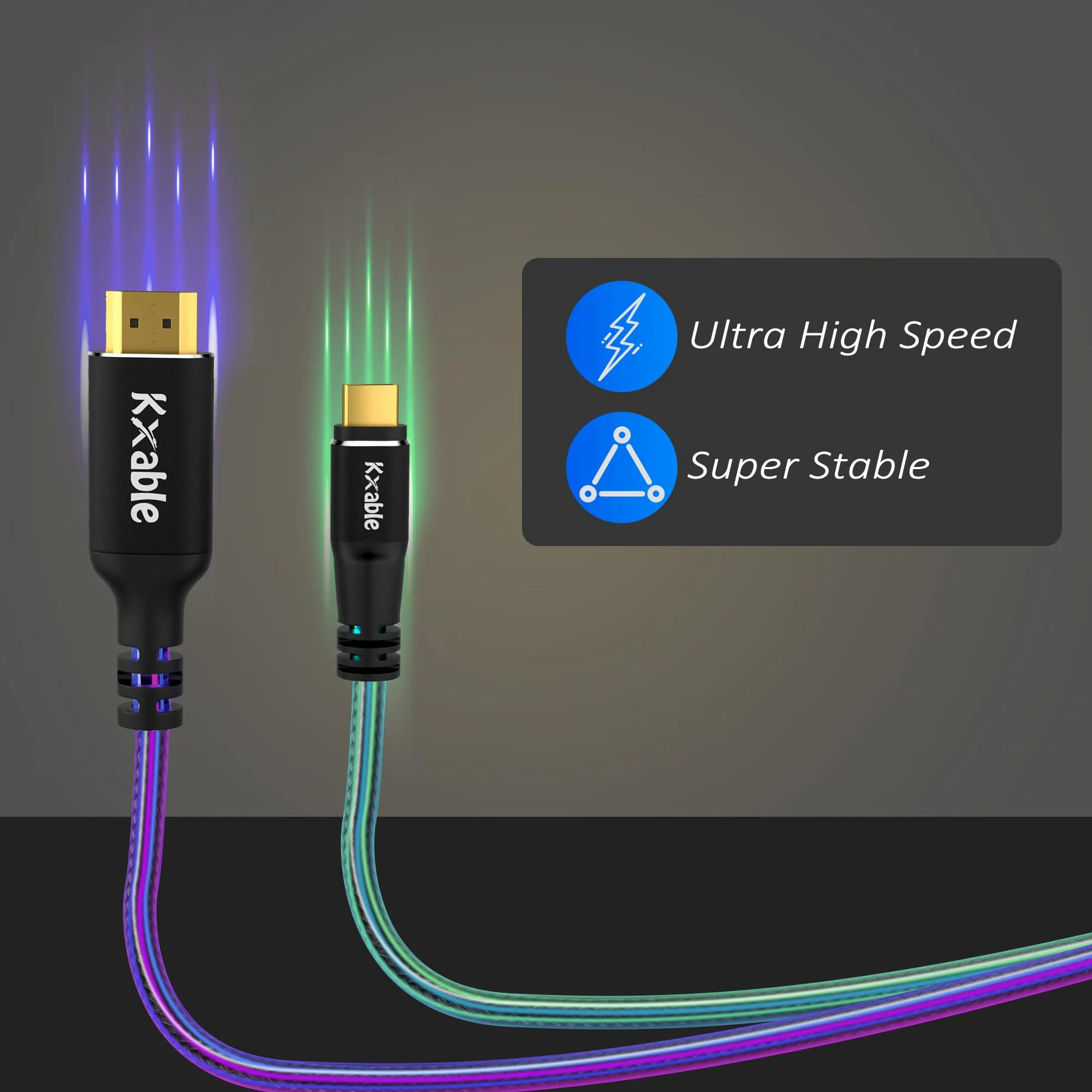 Kabel USB C na HDMI 2.1, 20 stóp, kabel USB 3.1 typu C na 8K HDMI, (8K przy 60Hz, 4K przy 120Hz), kompatybilny z Thunderbolt 3/4, do MacBook Pro, iPad Pro, Samsung Galaxy, Dell, HP i innych