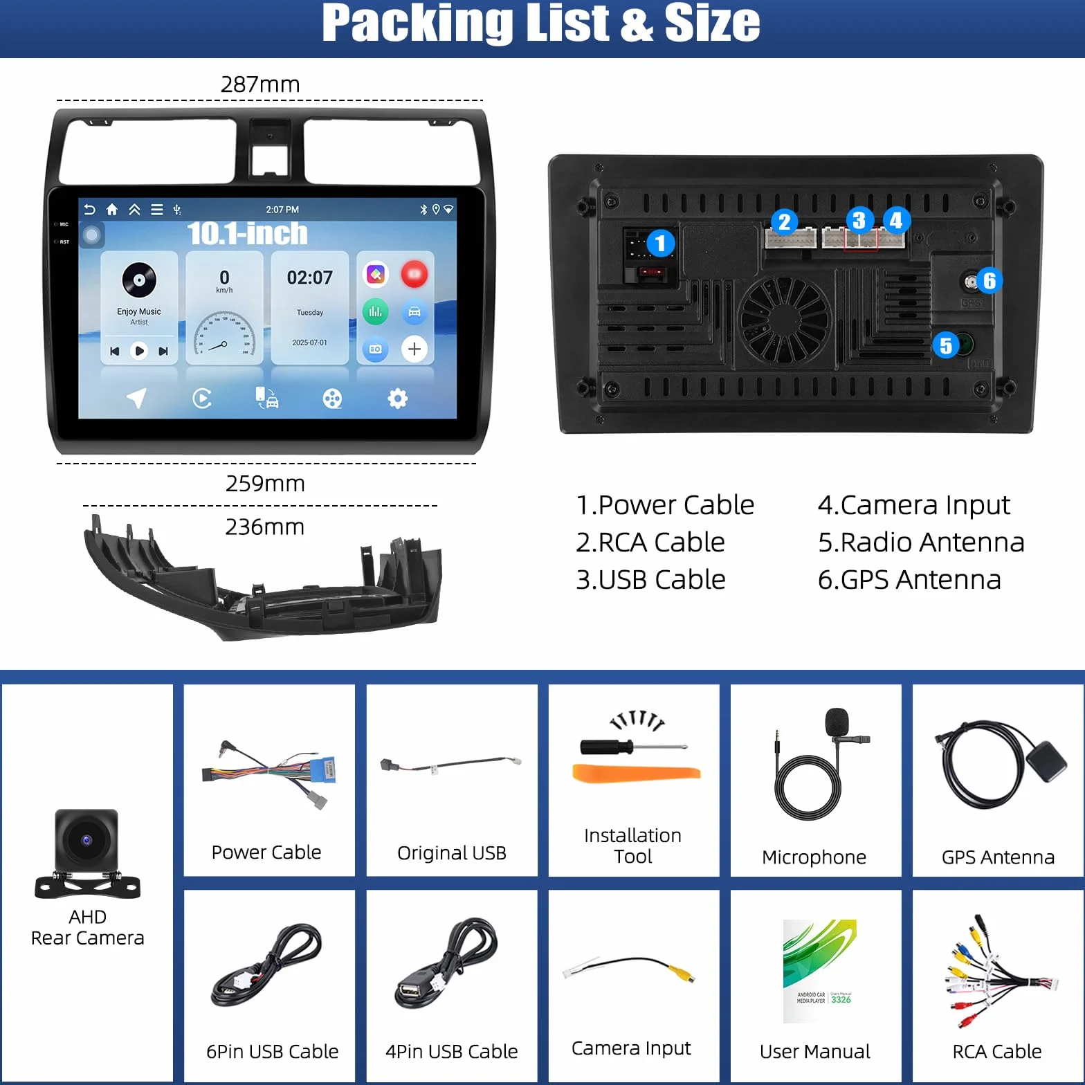 CAMECHO 4+128G 10 cali nawigacja radio samochodowe do Suzuki Swift 2005-2010 z kamerą cofania, Android 13 Wireless Carplay Bluetooth radio z systemem Android Auto FM/RDS, GPS, WiFi + 1280 x 720 HD