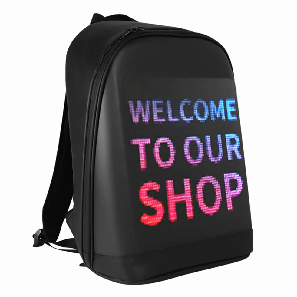 Torba Smart na Laptop z LED, Bezprzewodowa Kontrola WIFI, Kolorowy Ekran, Lekka, Reklama, Plecak BillBoard