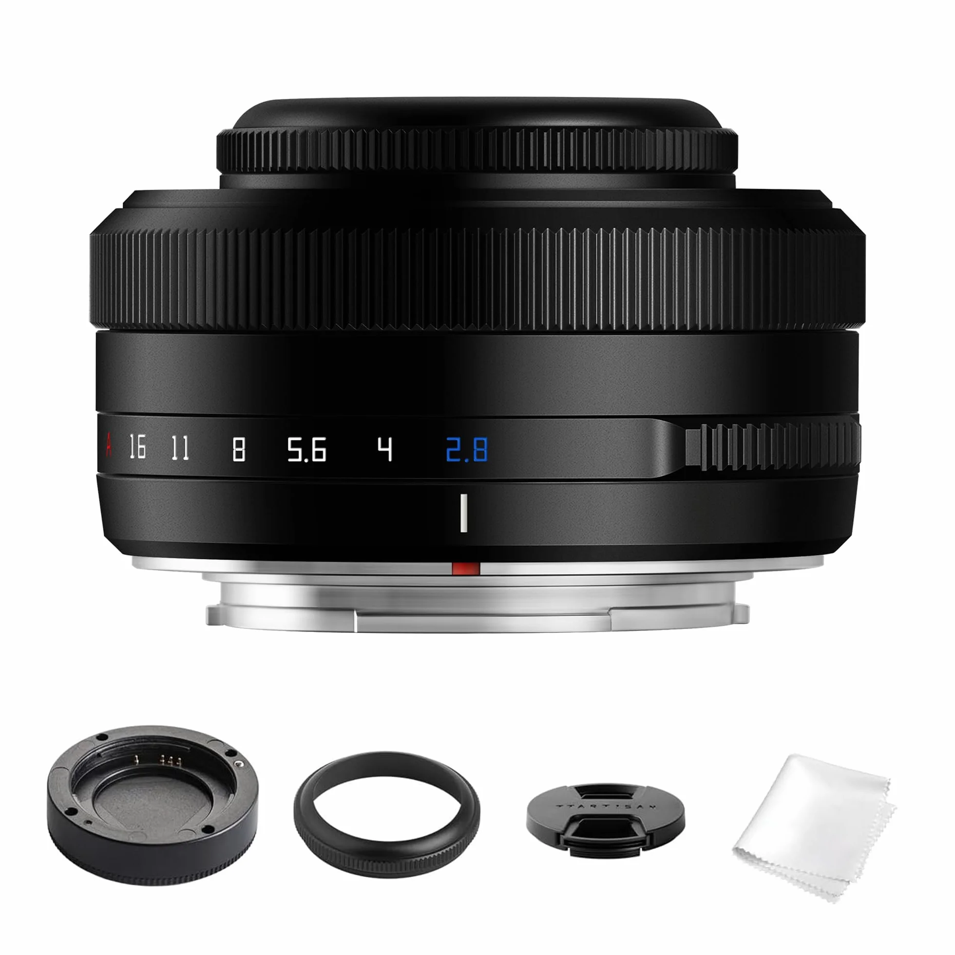 TTARTISAN Obiektyw AF 27 mm F2.8 X z autofokusem, ultrakompaktowy obiektyw Pancake APS-C w całości z metalowym korpusem z pierścieniem przysłony do aparatów X (czarny)
