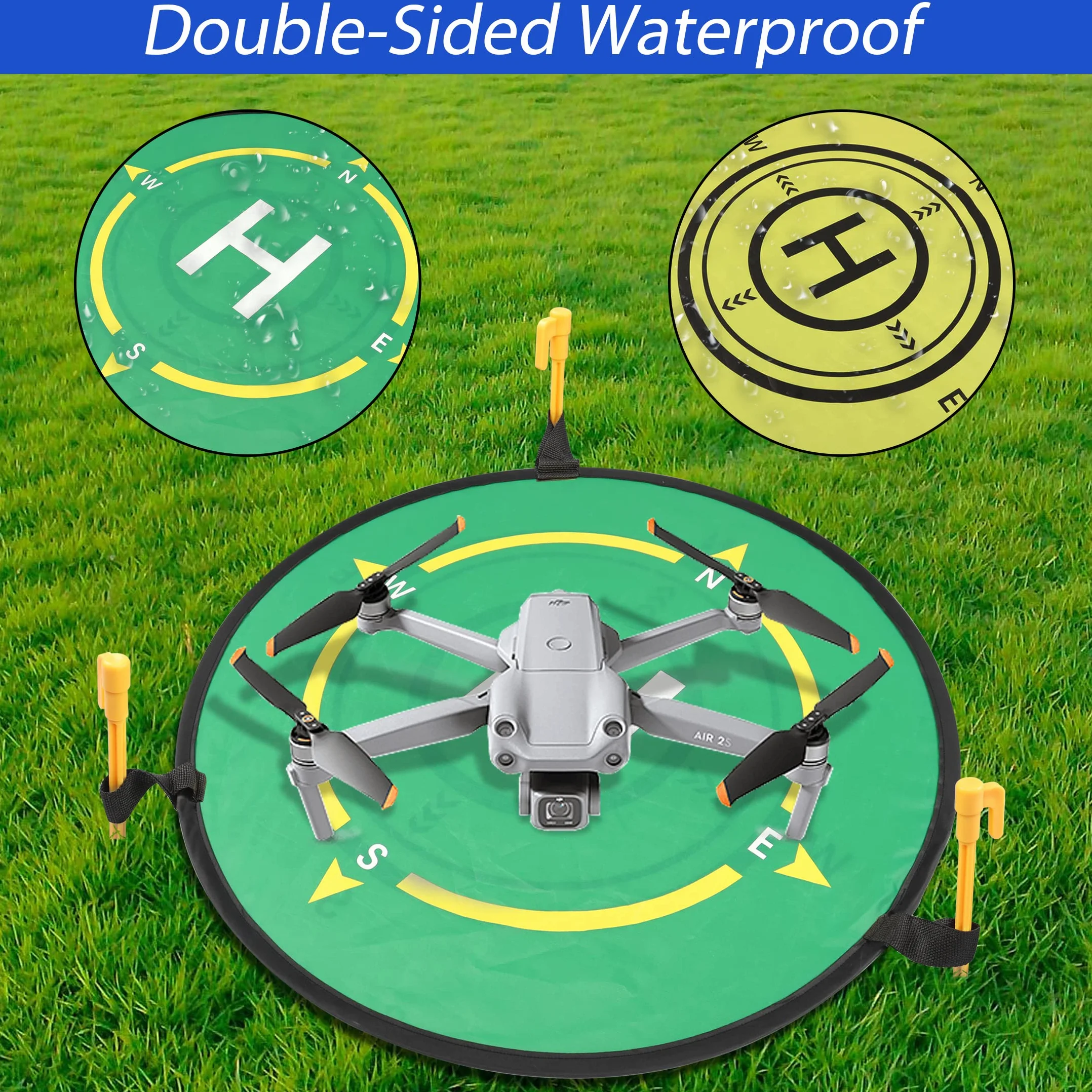 YAODHAOD Dron Landing Pad, 54 cm, uniwersalna, przenośna, jasna, wodoodporna, składana do dronów RC DJI Air 2S/Mavic Mini 2/Mavic Air 2/Mavic 2 Pro/Zoom/FIMI X8SE/DJI FPV Drone