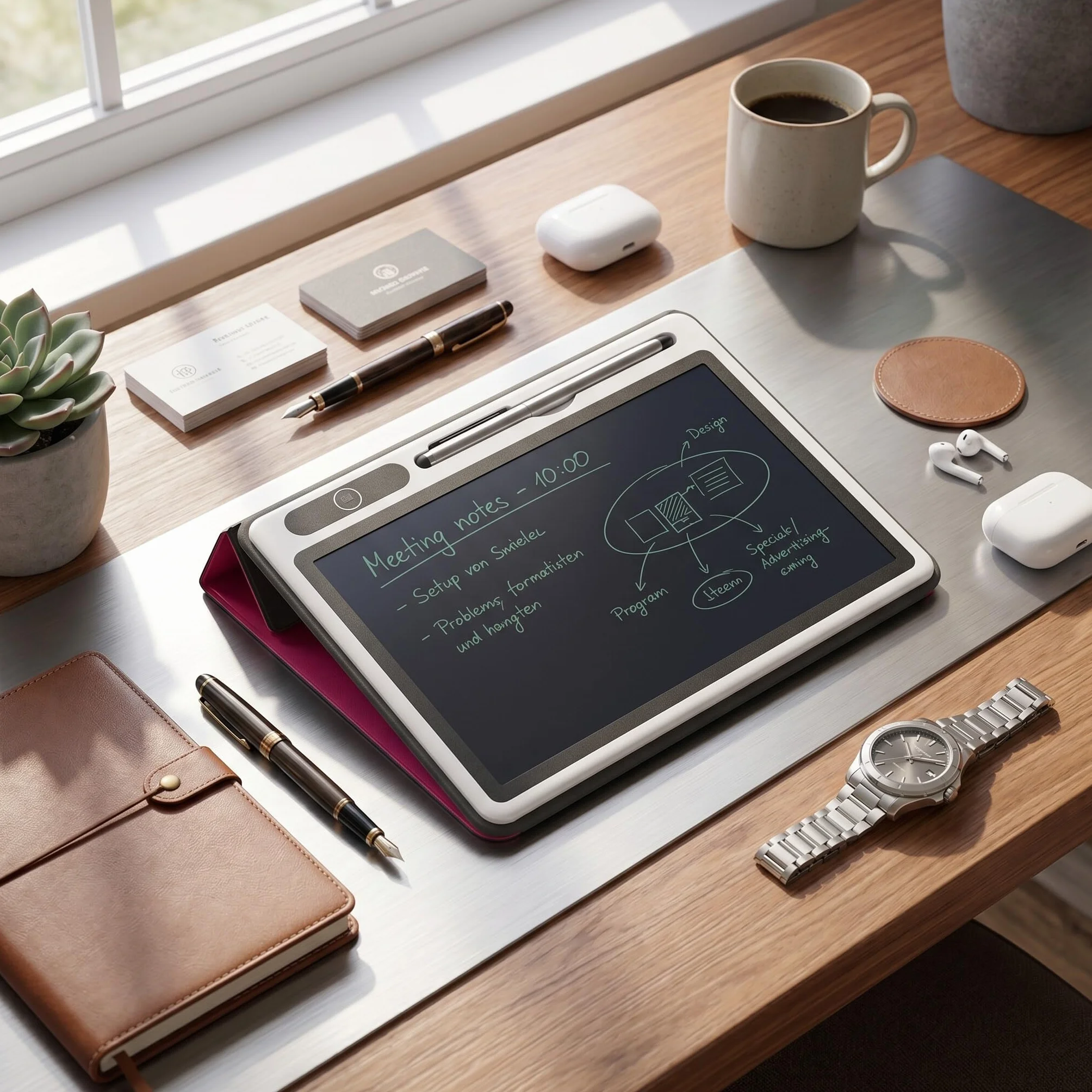 Elektroniczny Notatnik Tablet LCD Blok do Rysowania 9 Cali Etui Sztuczna Skóra