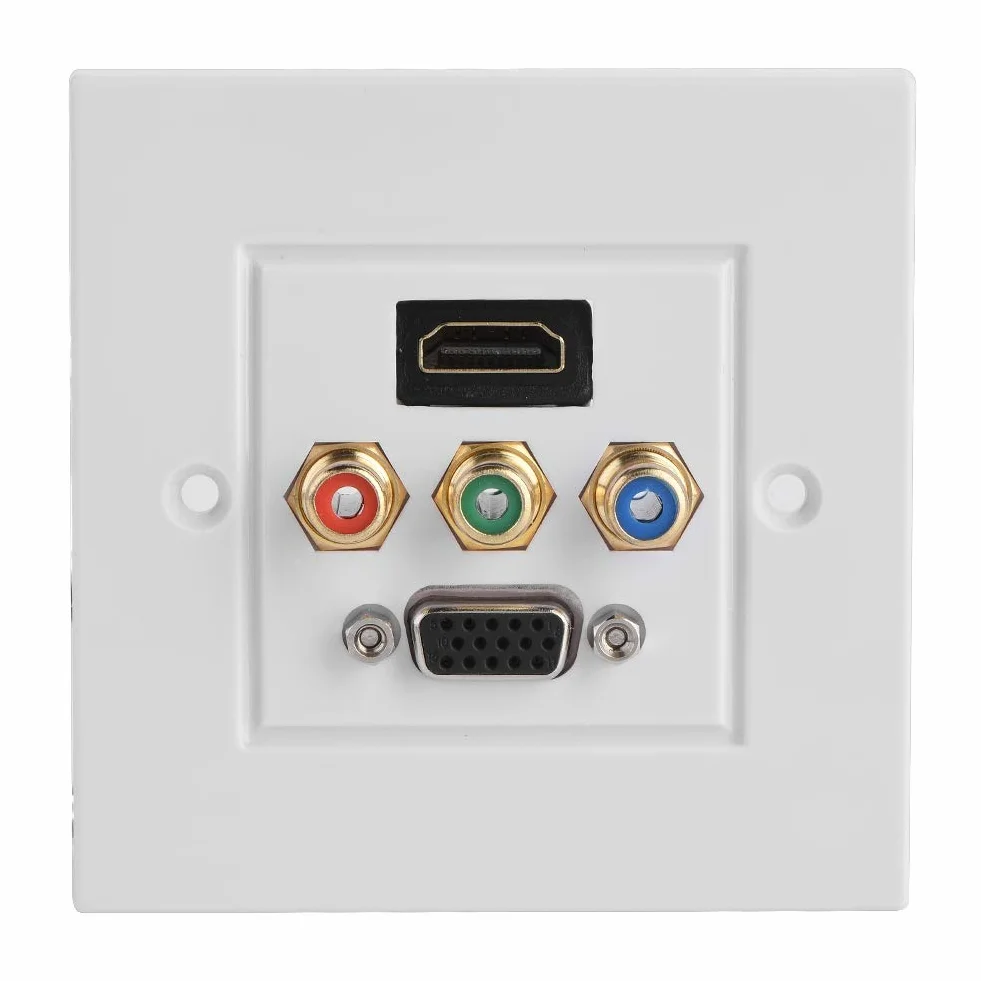 Goshyda HDMI VGA 3 w 1 wbudowany panel ścienny multimedialny audio wideo do okablowania inżynieryjnego