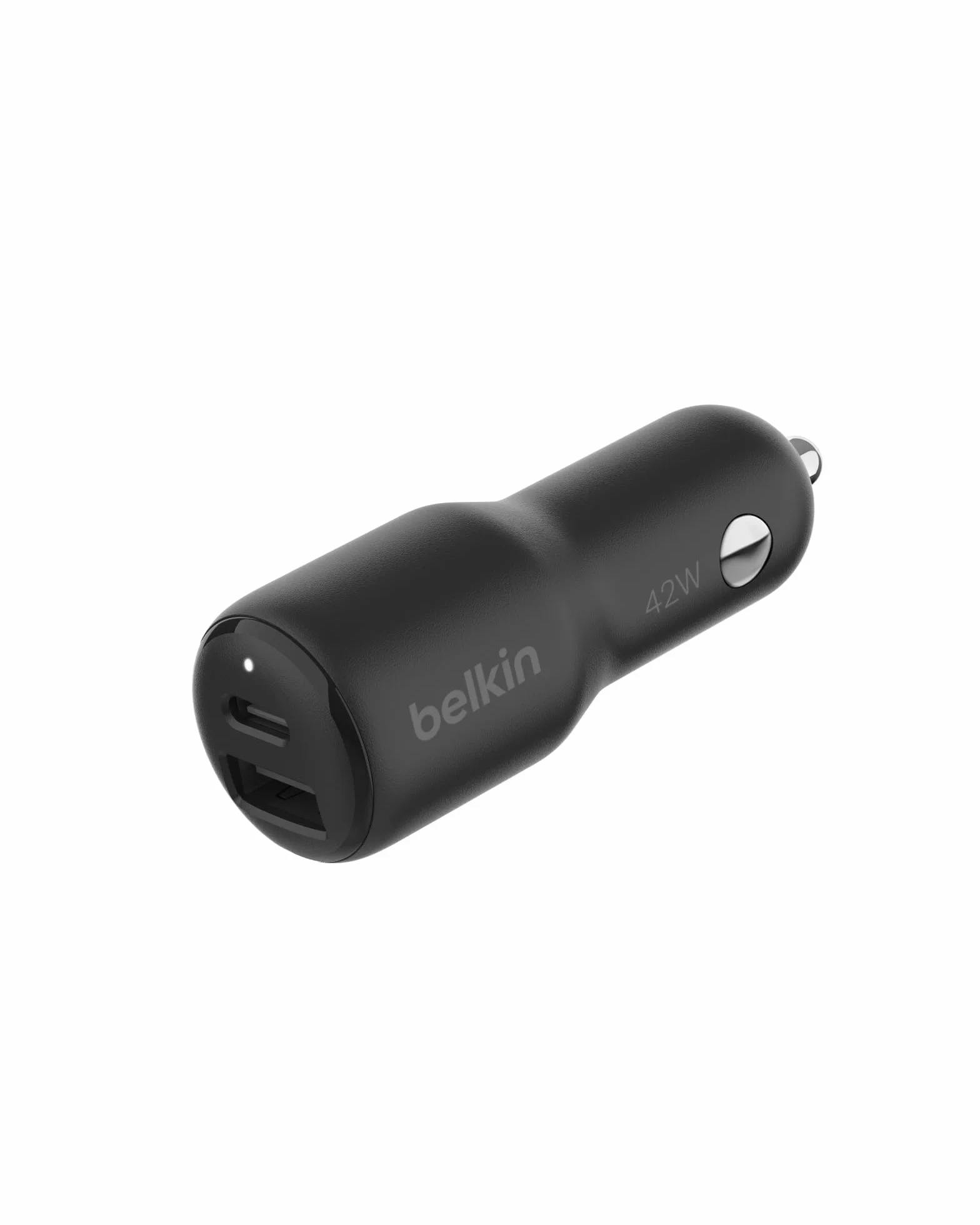 Belkin BoostCharge podwójna samochodowa ładowarka usb 42 W z portami USB-C 30 W PPS i USB-A 12 W do urządzeń Apple iPhone 16, 16 Pro, 16 Pro Max, iPhone serii 15/14/13/12, Samsung Galaxy S24, czarna