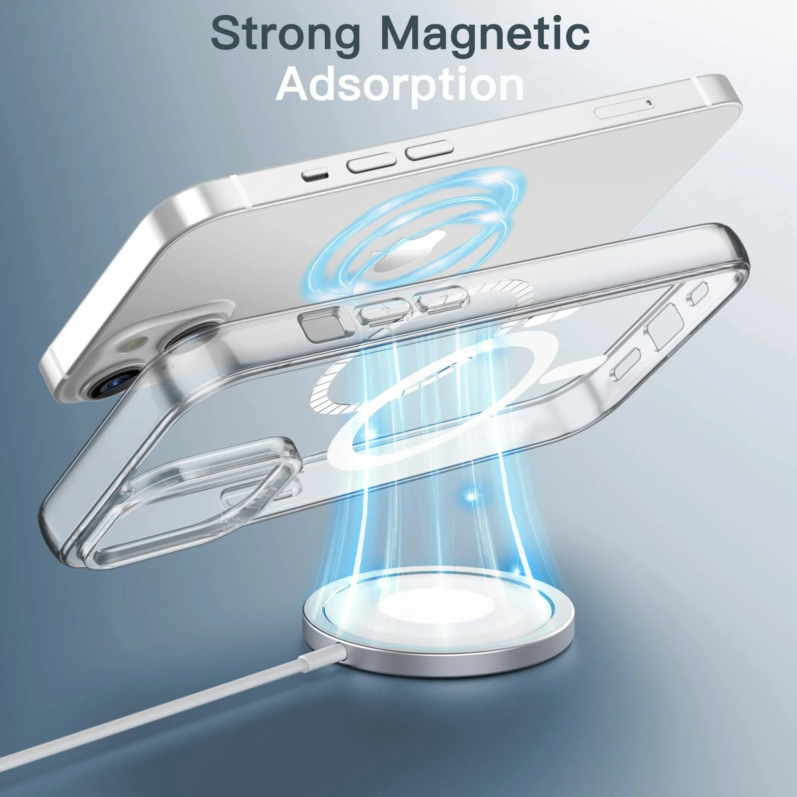 JETech Magnetyczna Etui dla iPhone 14 6,1 Cala Kompatybilny z MagSafe Bezprzewodowy Ładowanie, Odporny Wstrząsy Phone Bumper Case, Przezroczysty Tył, Odporny na Zarysowania (Przezroczyste)