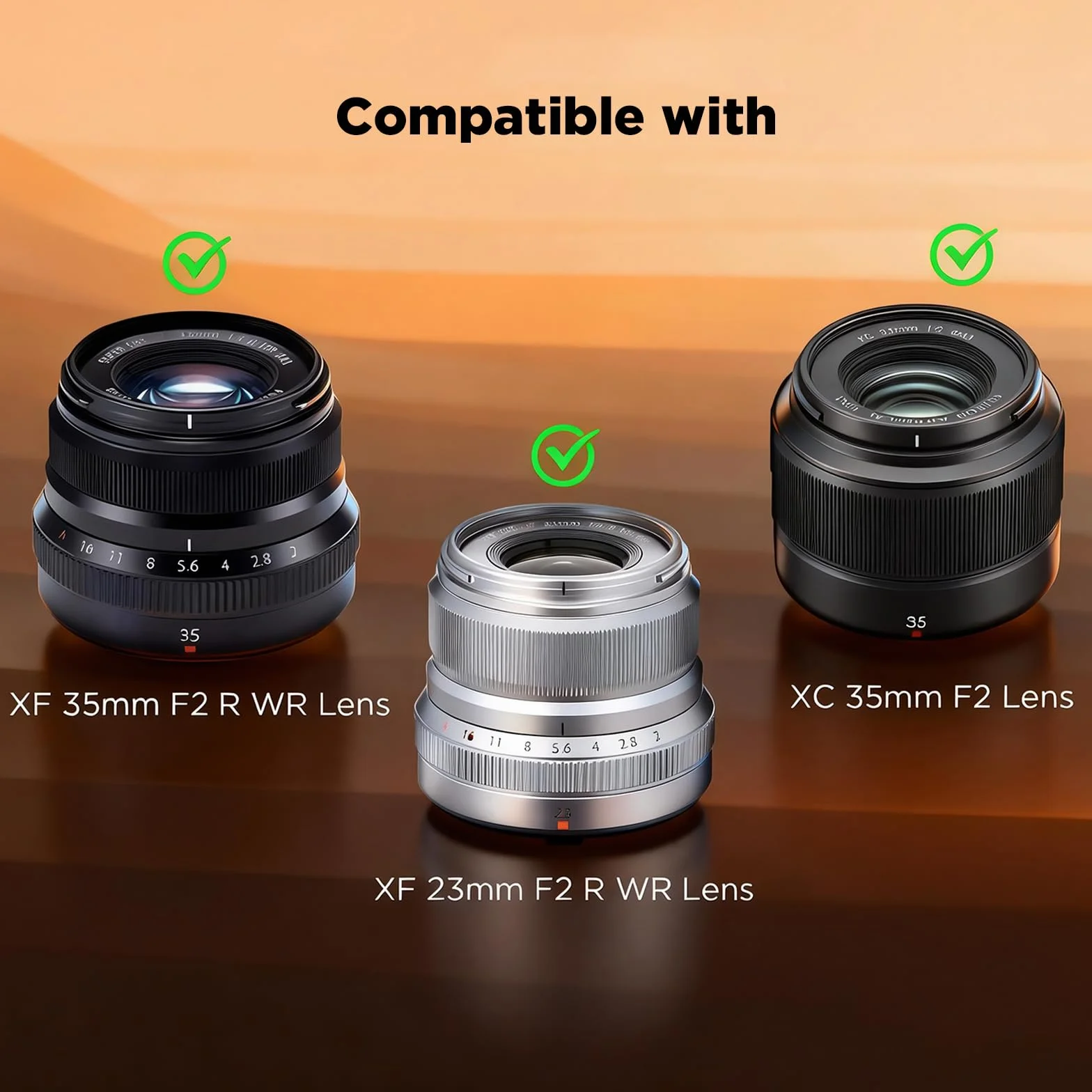 Haoge Osłona obiektywu Bajonet Metalowa Kwadratowa dla Fujifilm XF35mmF2 R WR, Fuji XF23mmF2 R WR XC 35mm F2, Fuji 35mm F2 Osłona, 23mm F2 Osłona obiektywu, (z metalową przednią pokrywą), Zastępuje