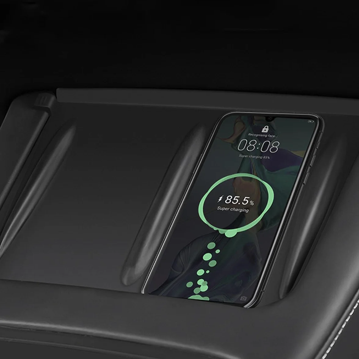 Centralna bezprzewodowa podkładka silikonowa do ładowania, kompatybilna z modelami Tesla 3, model Y, akcesoria wewnętrzne 2021-2023