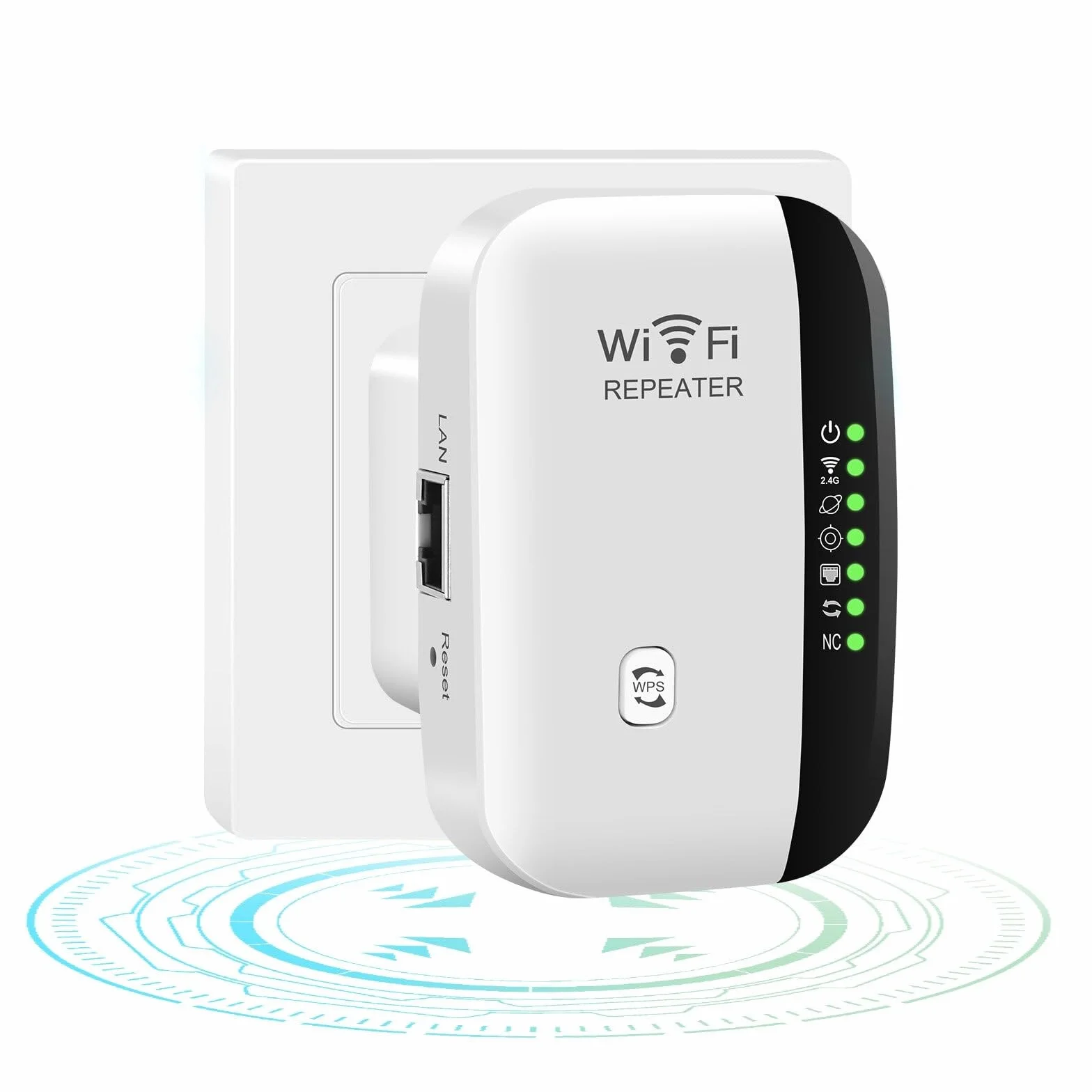 Flintronic Wzmacniacz WiFi 300 Mbit/s 2,4 GHz, wzmacniacz WiFi Long Range z trybem repeater/AP, wzmacniacz Wi-Fi z portem Ethernet do wszystkich urządzeń