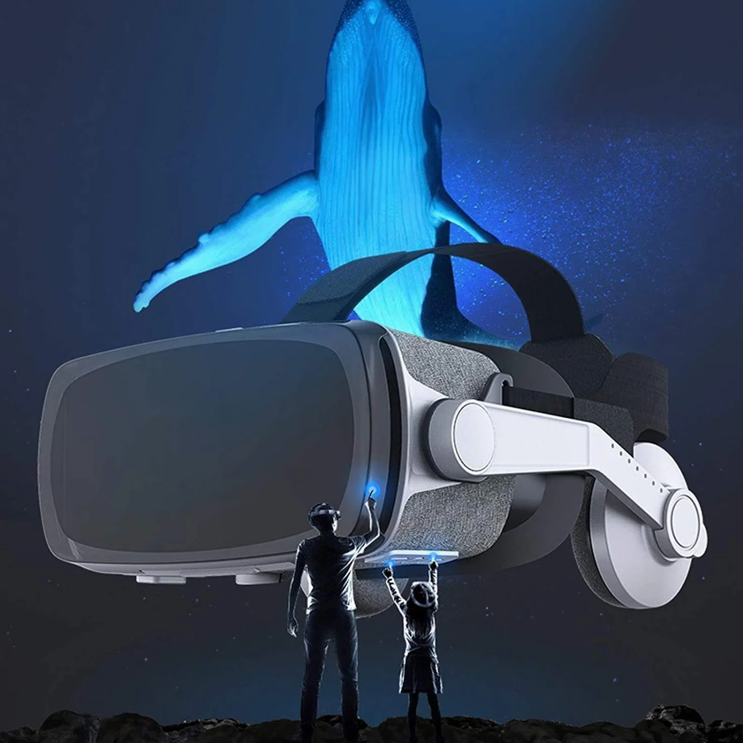 Zestaw słuchawkowy VR, zestaw słuchawkowy do filmów i gier okulary VR kompatybilne z telefonem iPhone i Android, regulowana odległość źrenicy i obiektu 360° panorama, ochrona oczu