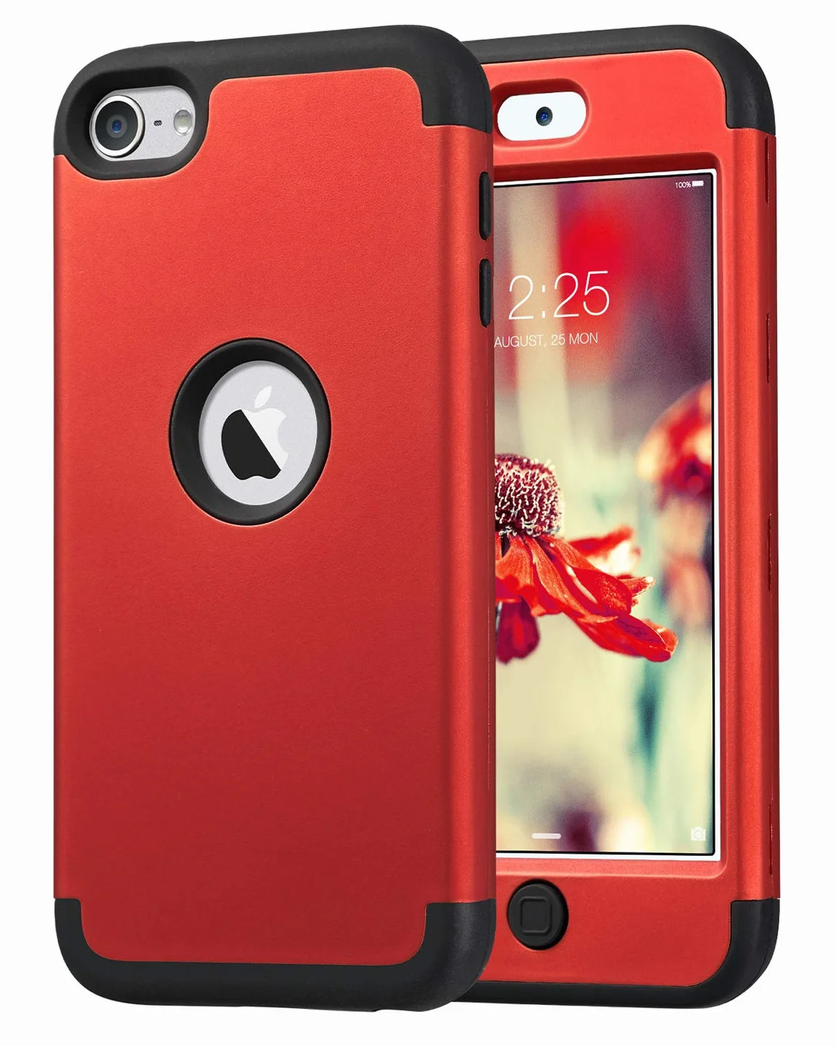 ULAK Etui Hybrydowe 3-warstwowe Silikonowe do Apple iPod Touch 5/6/7 Generacji - Czerwone