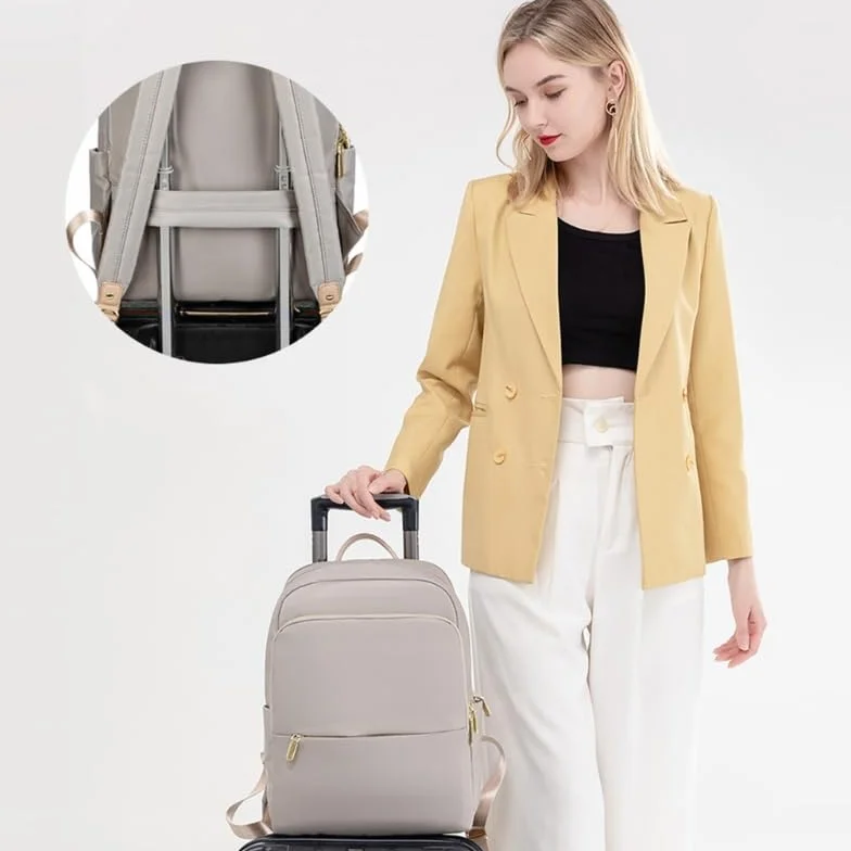 Plecak studencki Tornister Torba na laptopa Modna torba podróżna dla nastolatki Student School College Pack Odporny na zachlapania plecak(Apricot gray)