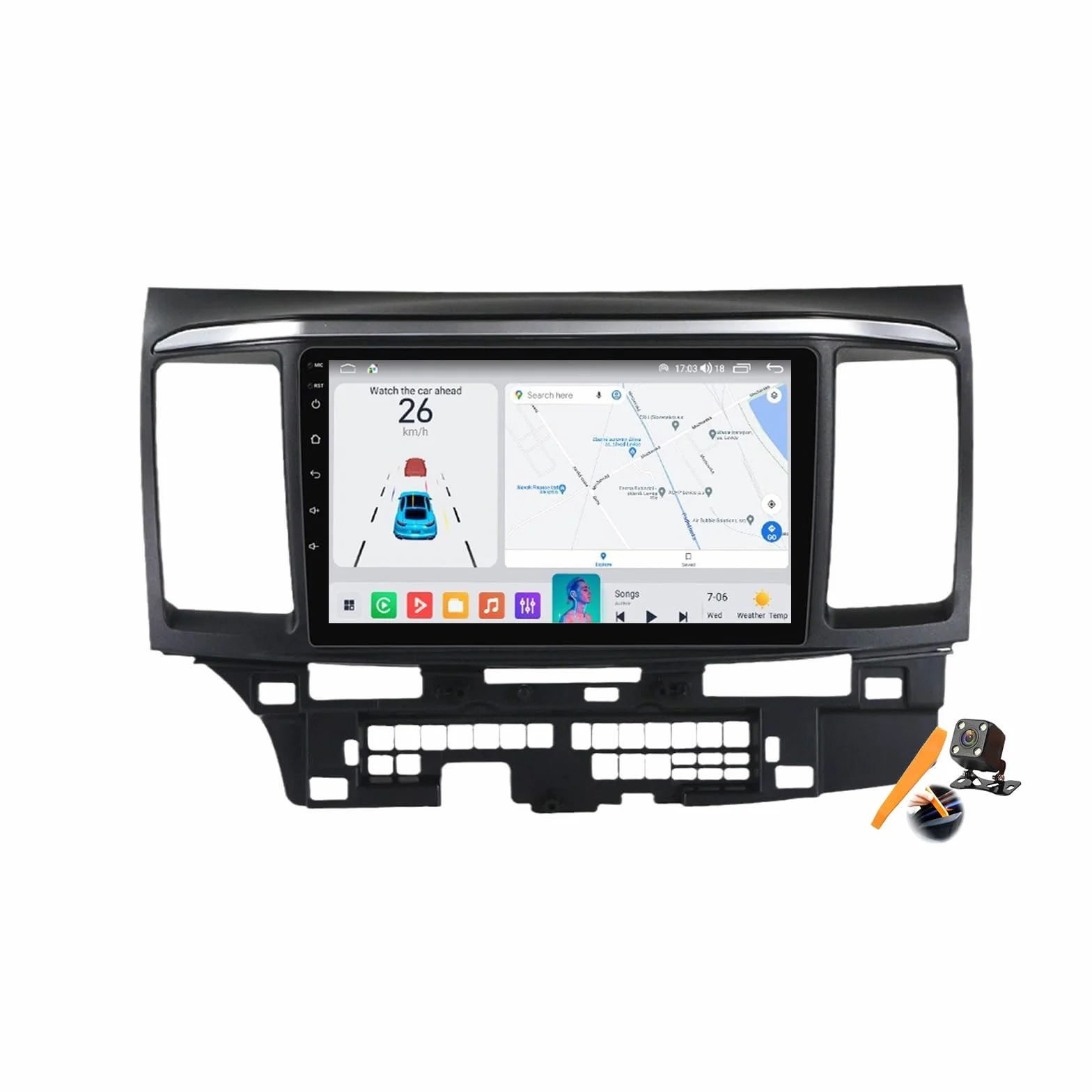 ,A,Y400S,Android 15.0 Stereo zamiennik dla Lancera 2007-2012 Radio samochodowe Nawigacja GPS 9-calowy przenośny odtwarzacz multimedialny DVD Odbiornik FM BT z Android Auto CarPlay