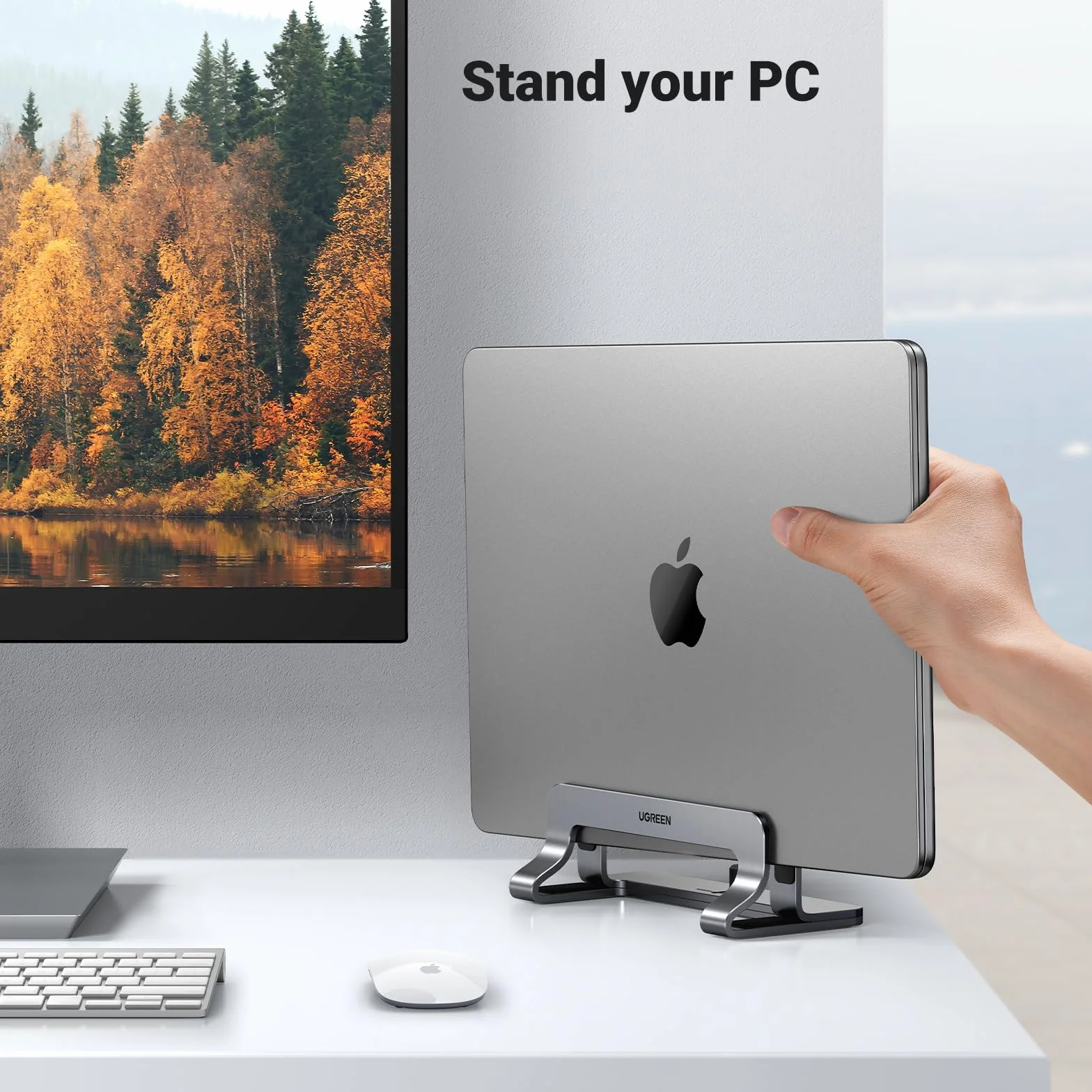 UGREEN Aluminiowa Regulowana Pionowa Podstawka na Laptopa MacBook Pro Air MateBook Chromebook