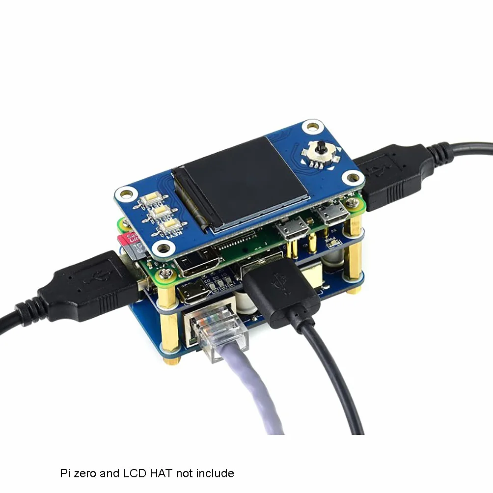 PoE Ethernet/USB HUB Hat do Raspberry Pi Zero/Zero W/Zero WH, 3X USB 2.0 Porty, 10M / 100M RJ45 Port, 802.3af-Compliant