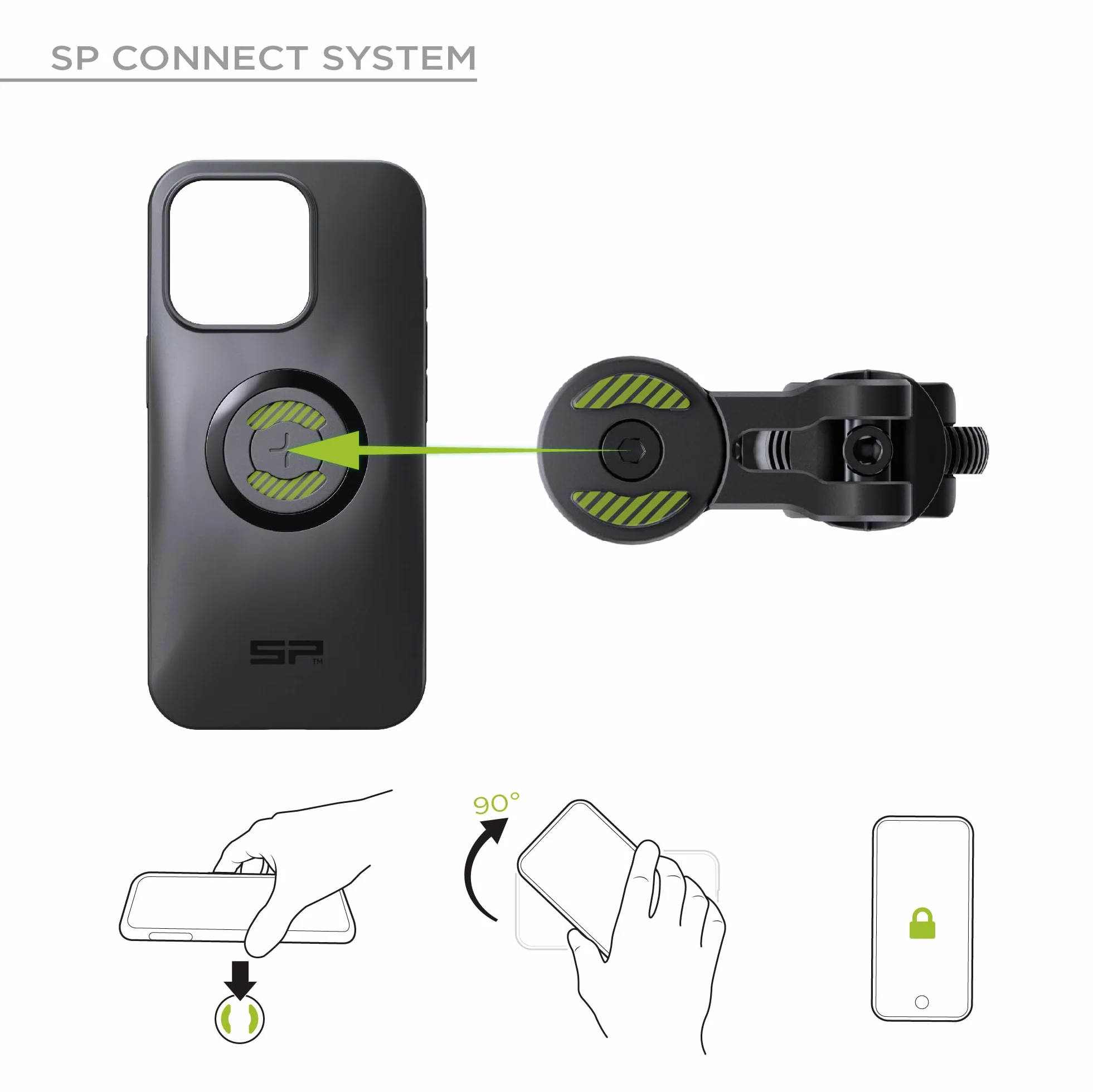 SP CONNECT Bike Bundle II | SPC+ | kompatybilny z iPhone 16e/17e | uchwyt na telefon komórkowy na kierownicę rowerową | uchwyt na telefon komórkowy do roweru górskiego, wyścigowego
