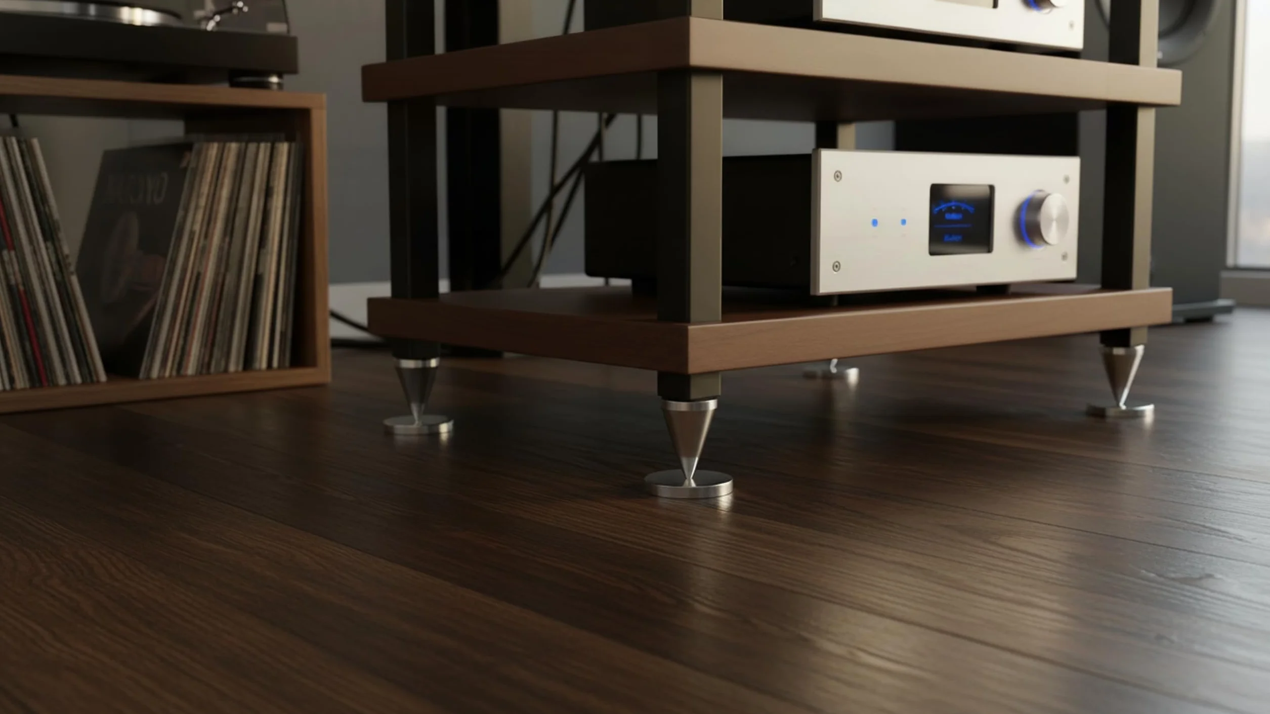 Podkładki tłumiące wibracje głośników 20 mm aluminium do Hi-Fi stojaki szafy regały 8 szt.