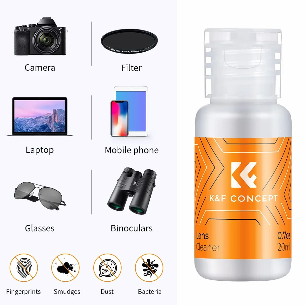 K&F Concept 24 mm wacik do czyszczenia czujnika APS + 20 ml oczyszczacz czujnika + rękawiczki, 16 szt. DSLR SLR cyfrowy aparat czujnik czyszczenie wacików zestawy bezpyłowe gumowe rękawice PU