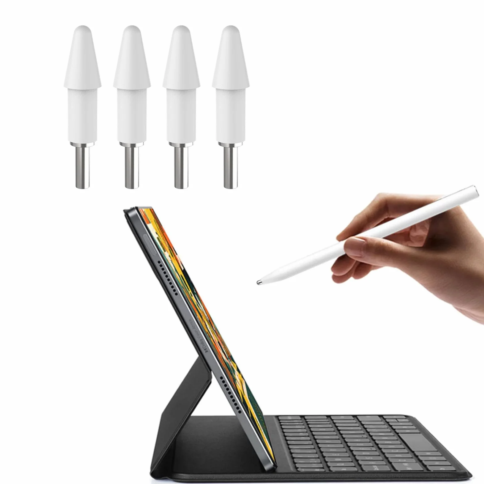 4 sztuki wymiennych końcówek, kompatybilne z Xiaomi Smart Pen (2. generacji), końcówka rysika, wymienne końcówki, końcówki dotykowe, przyjemne uczucie podczas pisania, zamiennik rysika do tabletu