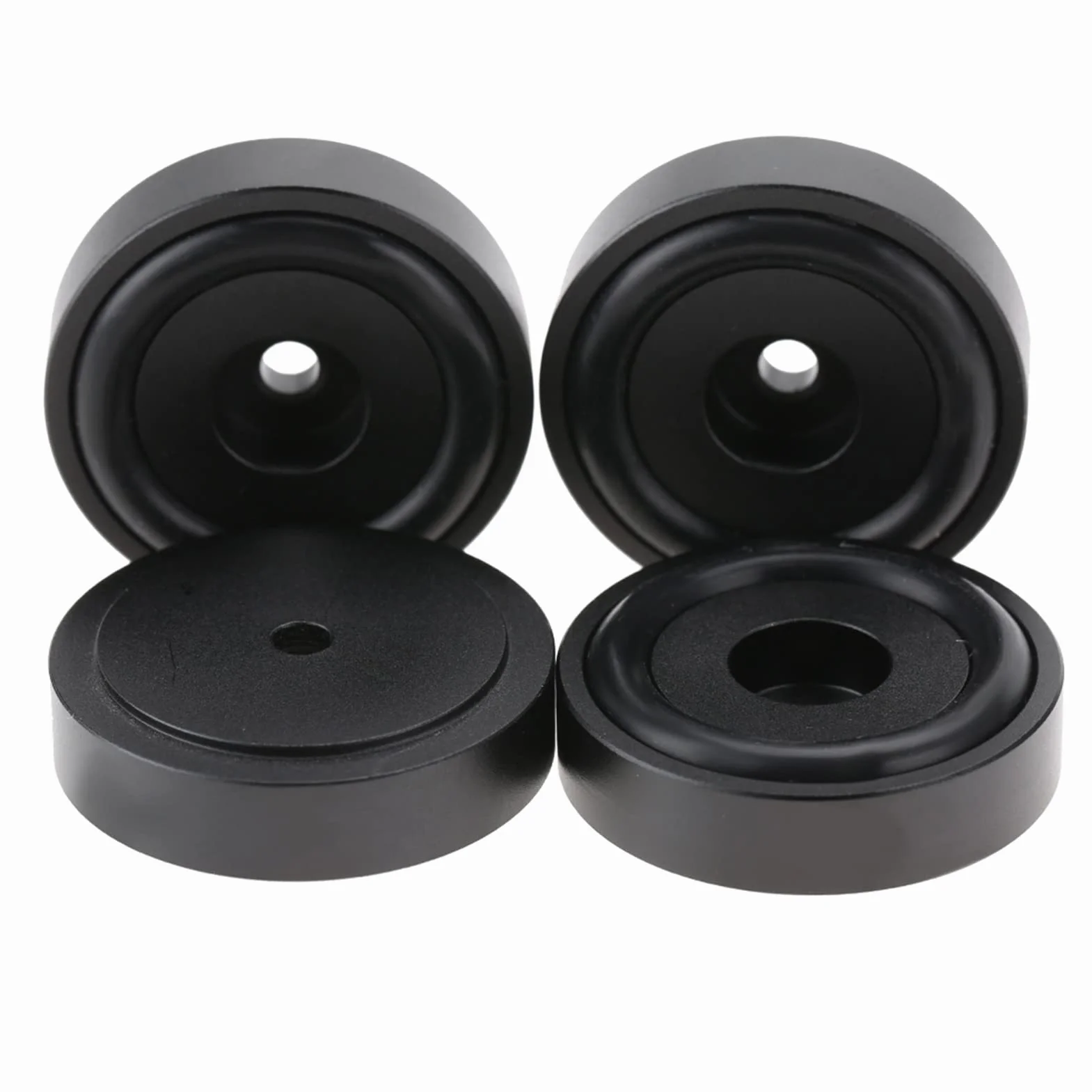 Wzmacniacz Nóżki Aluminiowe Wzmacniacz Pad Stop Aluminium 4 szt. 40 * 10 Mm Wzmacniacz ze Stopu Aluminium Pad Anodowanie Piaskowanie Wzmacniacz Klocki Stopy Srebrne (Czarny)