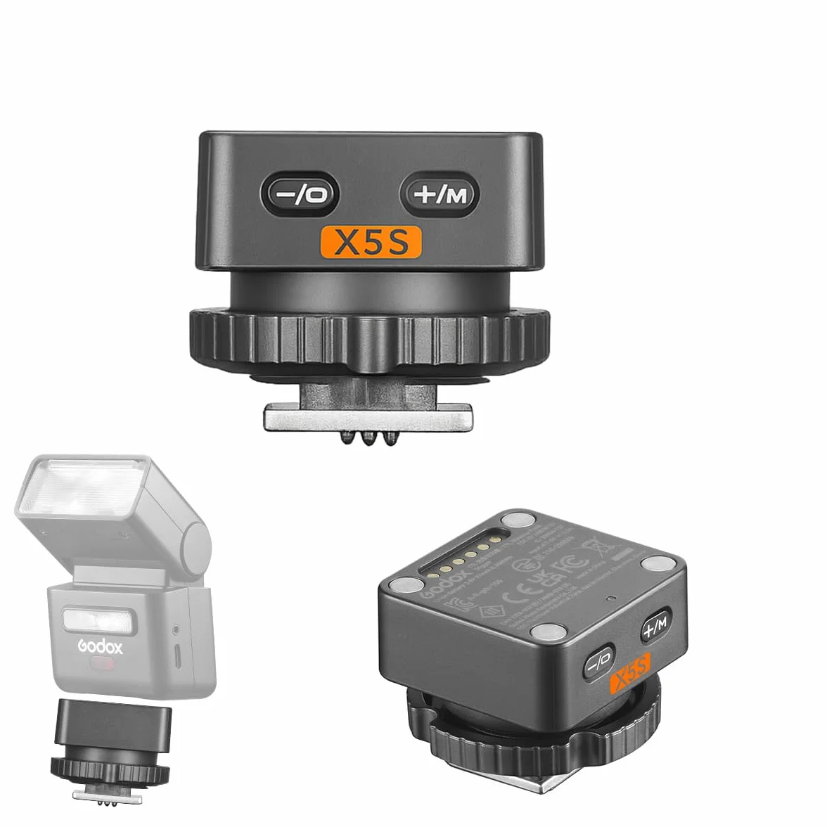 Godox X5S TTL bezprzewodowy wyzwalacz lampy błyskowej dla SONY, 2,4GHz nadajnik lampy błyskowej dla iT32 Mini Flash, wyzwalacz na uchwyt z obsługą HSS, wbudowany akumulator i wskaźnik kolorów