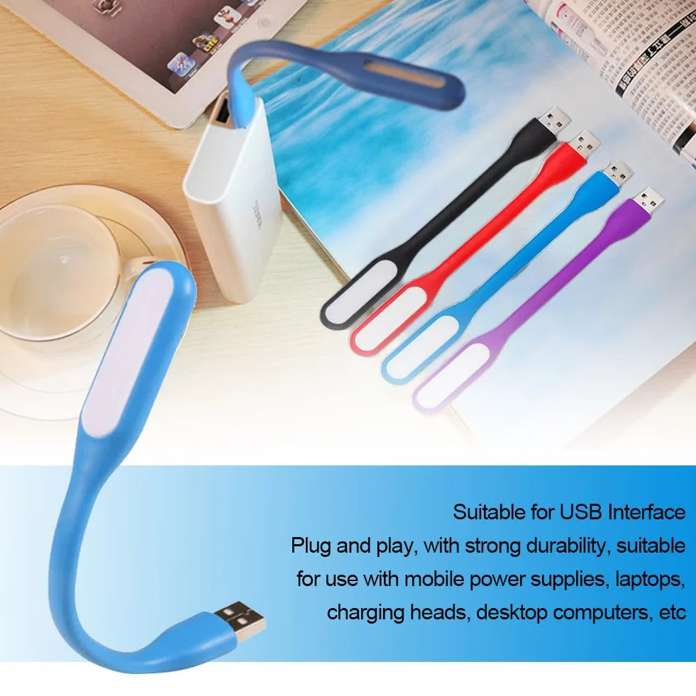 KARELLS Elastyczna Lampa LED USB do Laptopa - Zestaw 4 Mini Świateł z Zatyczką do Uszu