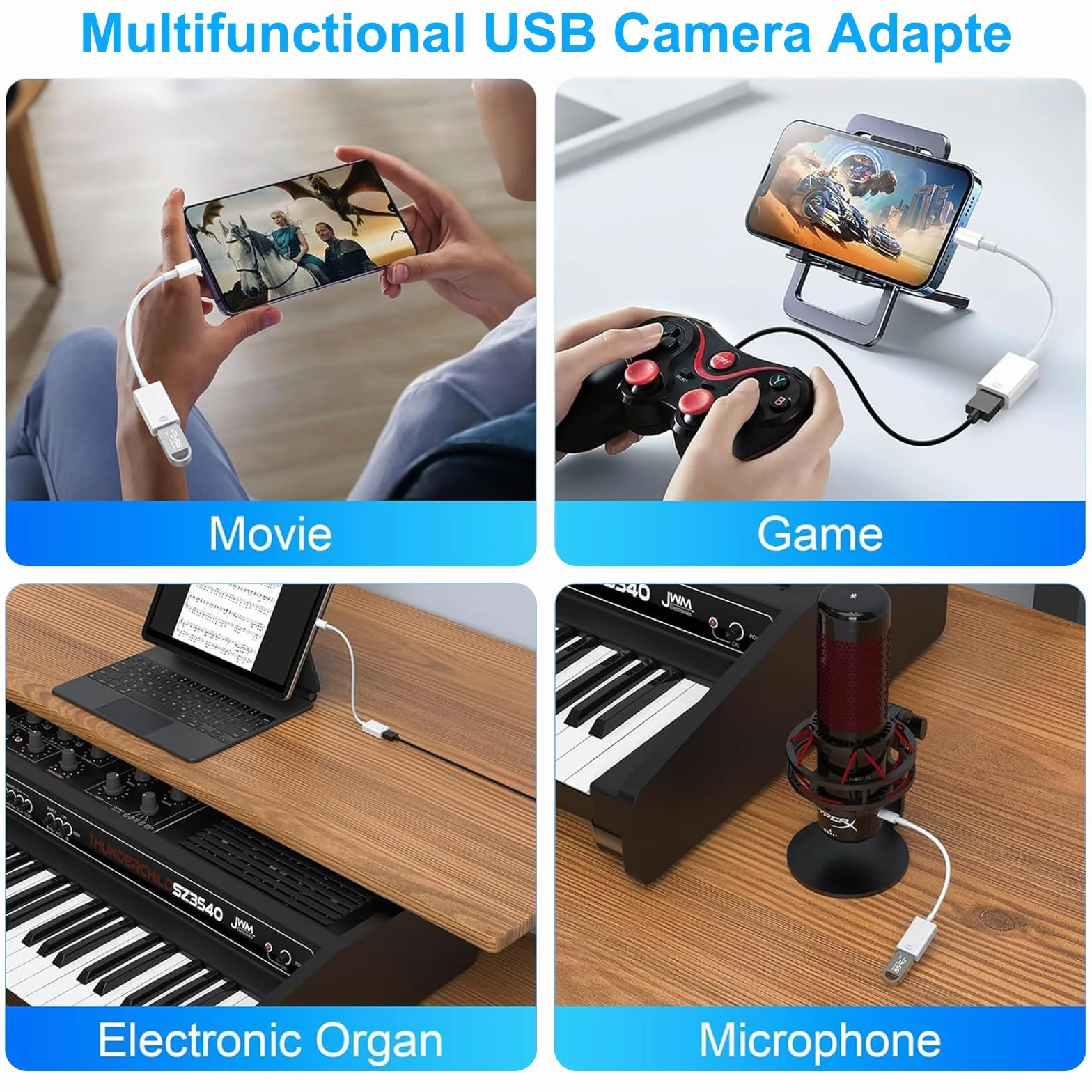 Adapter Lightning do USB MFi dla iPhone 14 13 12 11 iPada Air OTG