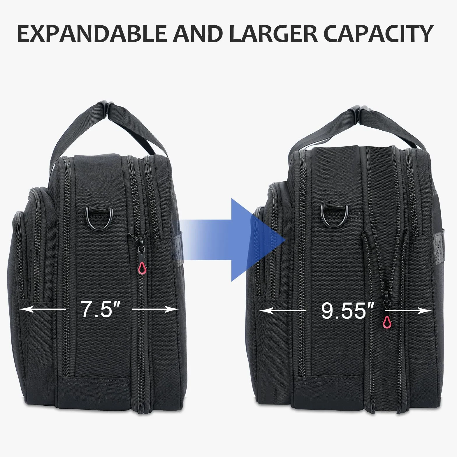 KROSER 18" torba na laptopa do 17,3" wodoodporna torba rozciągliwa teczka na ramię do podróży/biznesu/szkoły/mężczyźni/kobiety torba na laptopa
