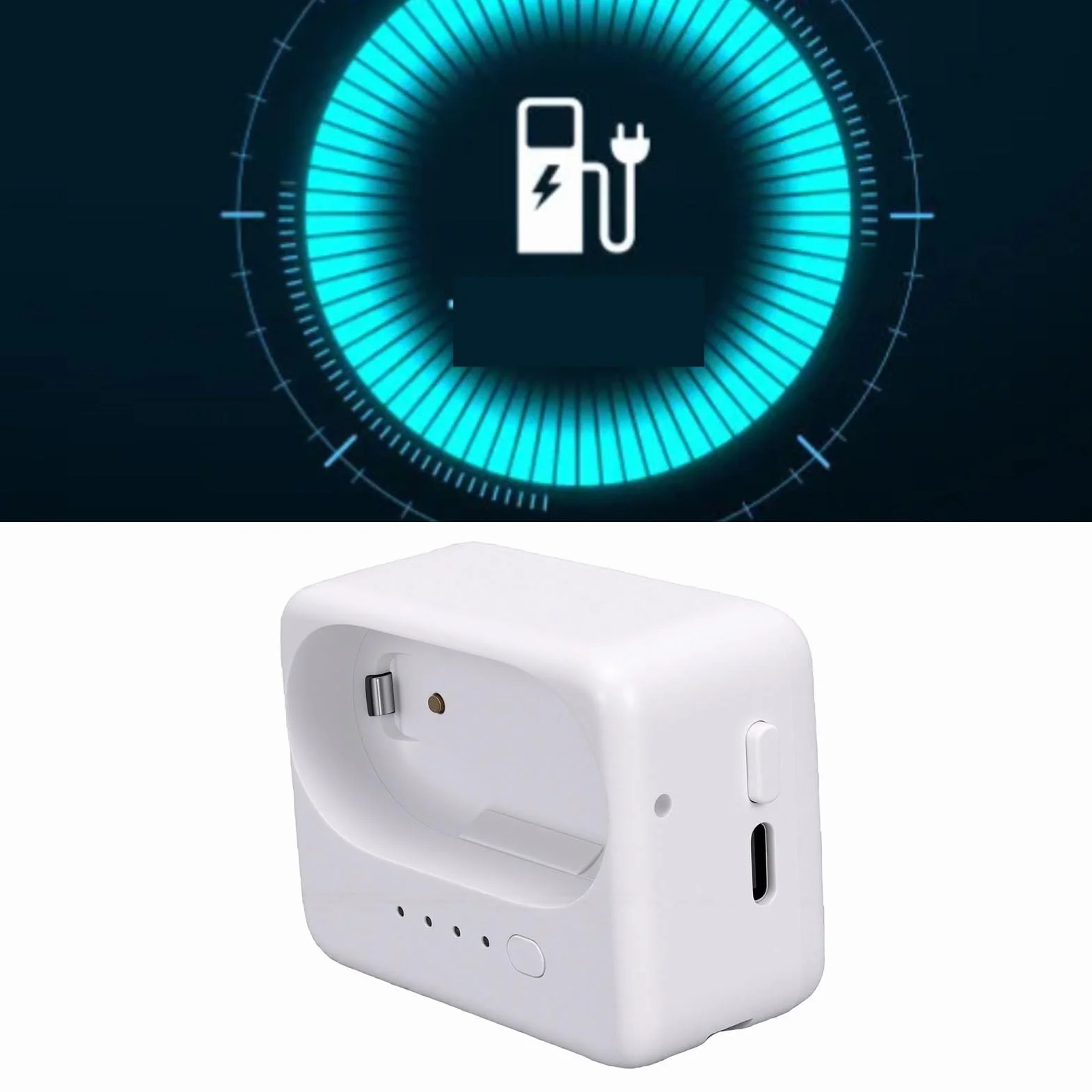 Asixxsix Etui ładujące do Aparatu, 2000mAh | Ładowarka akumulatorowa, ładowanie i przechowywanie w jednym dla GO 3 GO 3S GO 2, z interfejsem 1/4 do przechowywania w