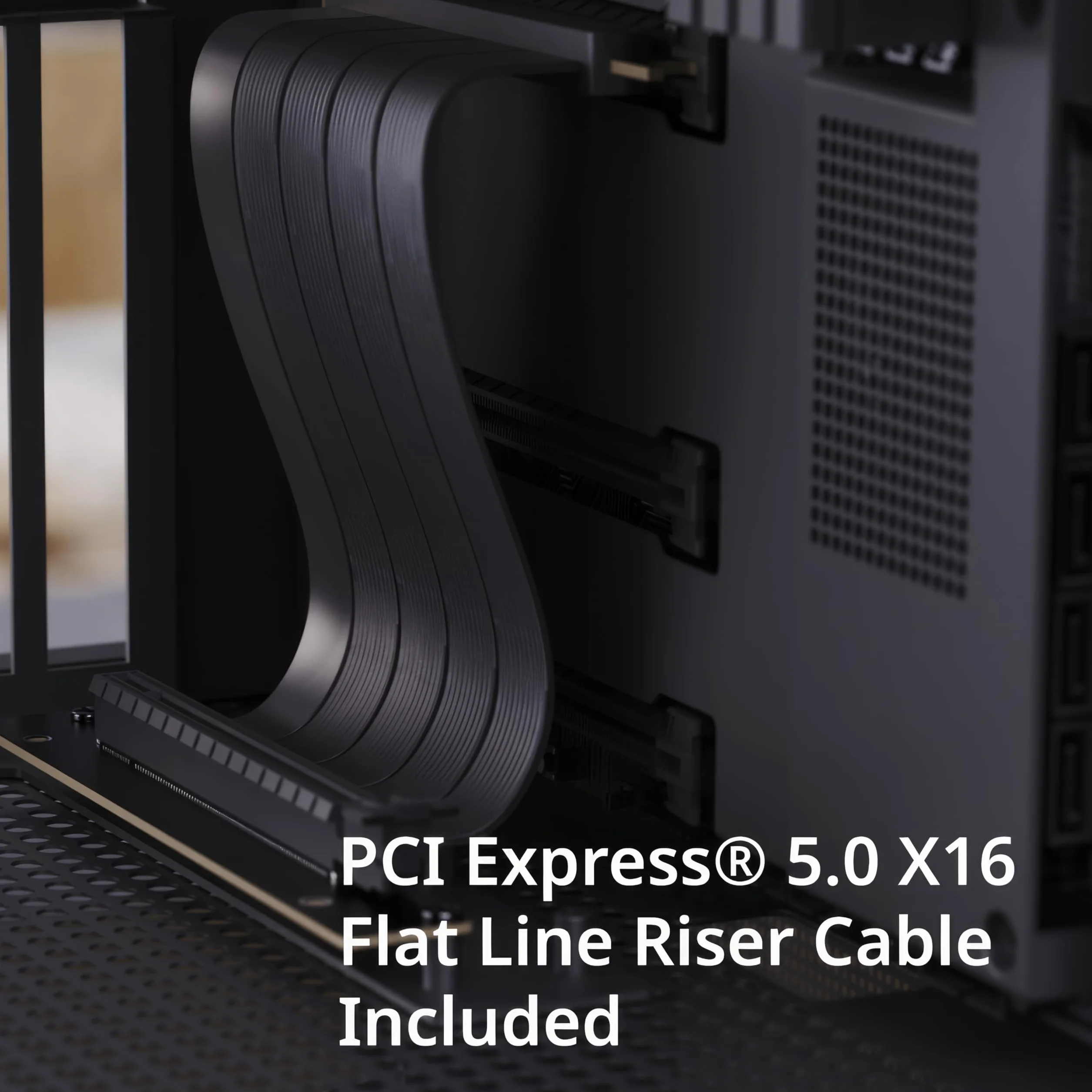 APNX Zestaw uchwytów pionowych GPU 1, PCI Express 5.0 X16 płaski kabel riser 150 mm, czarny