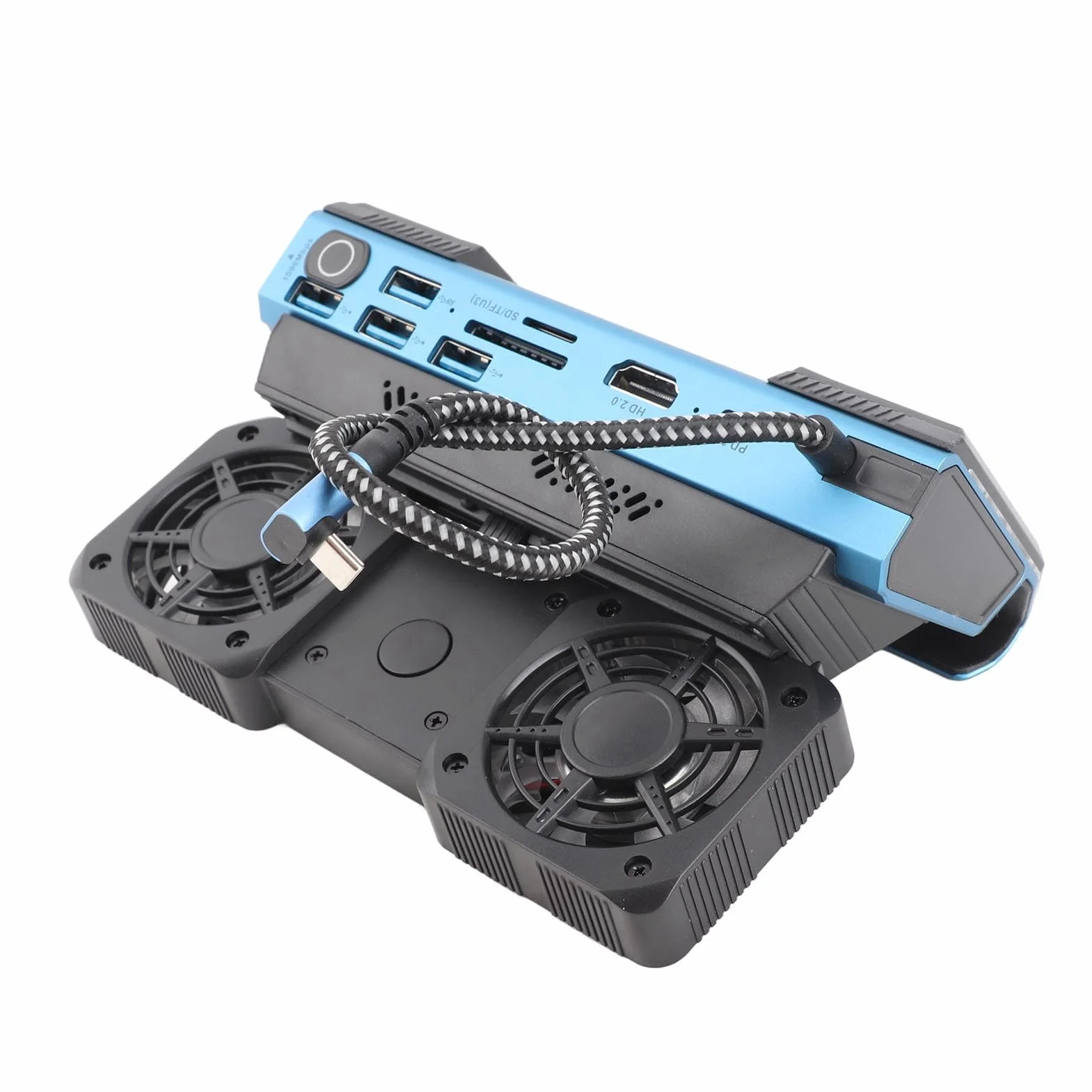 Stacja Dokująca Steam Deck, Podwójne Wentylatory Chłodzące 9 w 1, Stacja Dokująca do Ręcznej Konsoli do Gier, Konsoli Gier USB C z Gigabit Ethernet 4K 60 Hz dla Steam Deck OLED ROG