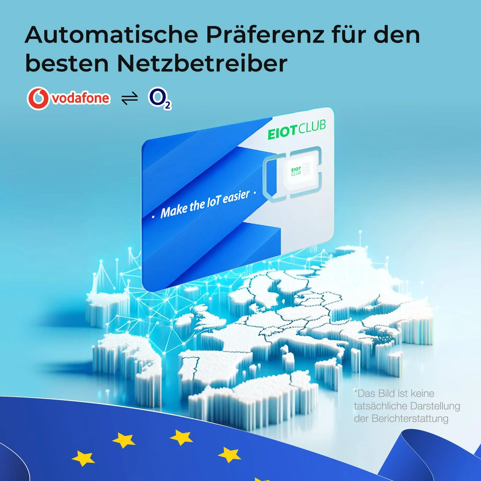EIOTCLUB Prepaid SIM do LTE, foto-pułapki, 4G, routera, obsługuje sieci Vodafone, Wind, Iliad i Windtre. Karta SIM tylko do danych, 5G, wysoka prędkość, bez umowy, bez rejestracji.