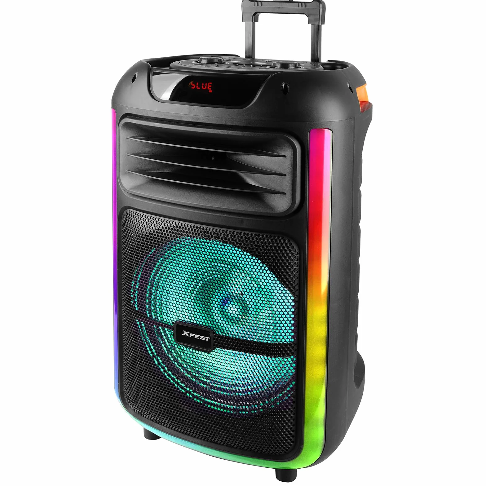 Trevi XFest XF 1400 KB bezprzewodowy głośnik 100 W, przenośny głośnik z mikrofonem z kablem w zestawie, wejściami USB, micro SD, AUX-IN i gitarą, funkcja TWS, wbudowana bateria wielokrotnego ładowania