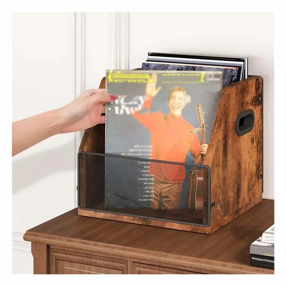Stojak płytowy na albumy, Pudełko do przechowywania płyt CD Etui na płyty muzyczne Albumy Komiksy Książki Stojak ekspozycyjny Wielofunkcyjny organizer biurko
